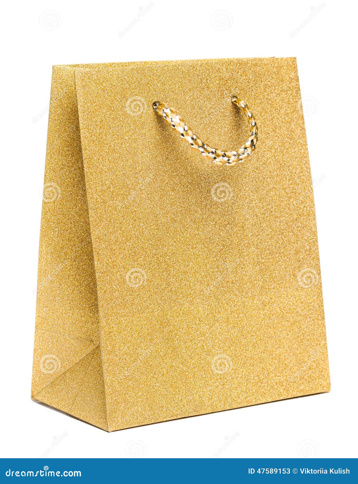 Golden gift bag isolated stock image. Image of festive 47589153