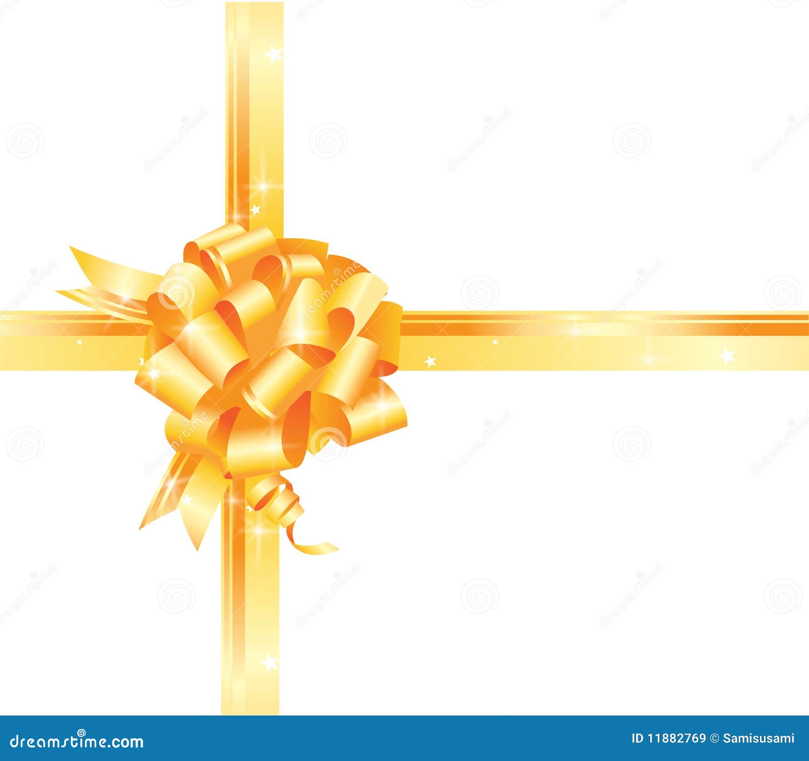 Golden gift bow and ribbon stock vector. Illustration of anniversary