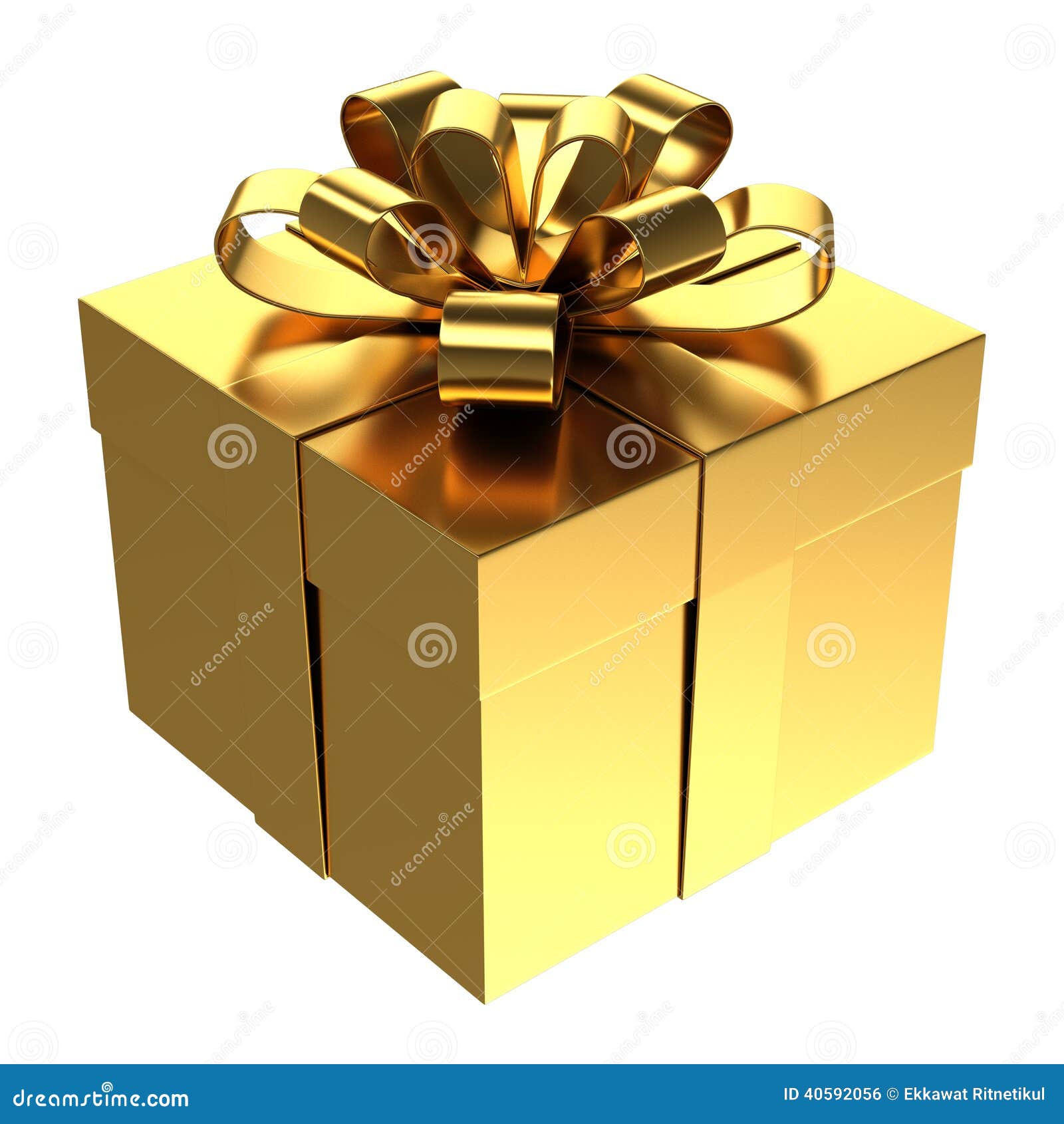 golden gift box, png transparent background