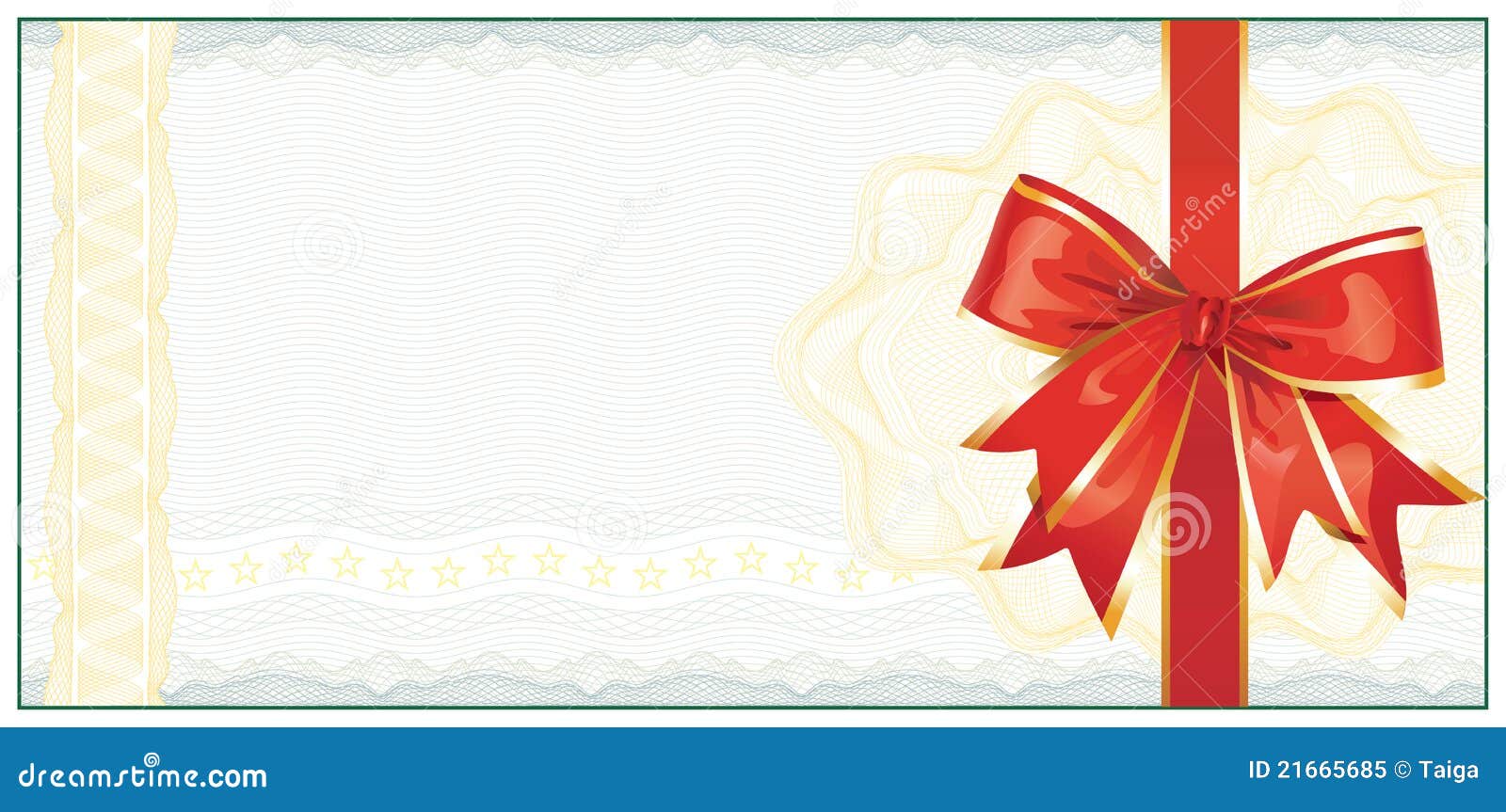 golden gift certificate or discount coupon