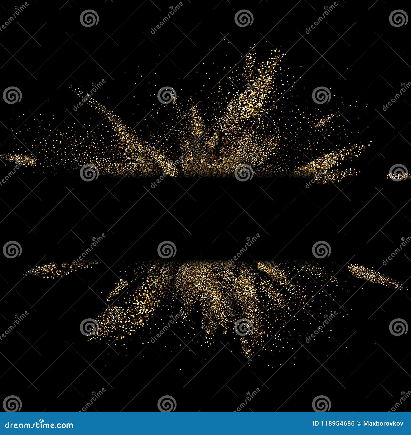 Black Background with Golden Glitter Explosion. Stock Vector ...