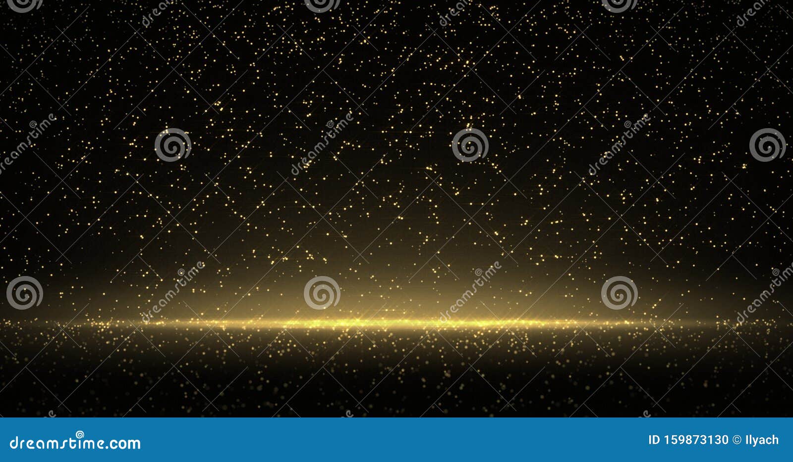 golden glitter rain, gold particles sparkling lights. bokeh light sparks and shimmer glow on luxury black background