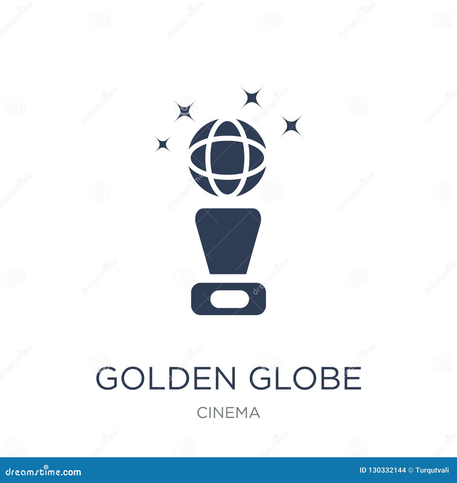 golden globe icon. trendy flat  golden globe icon on white