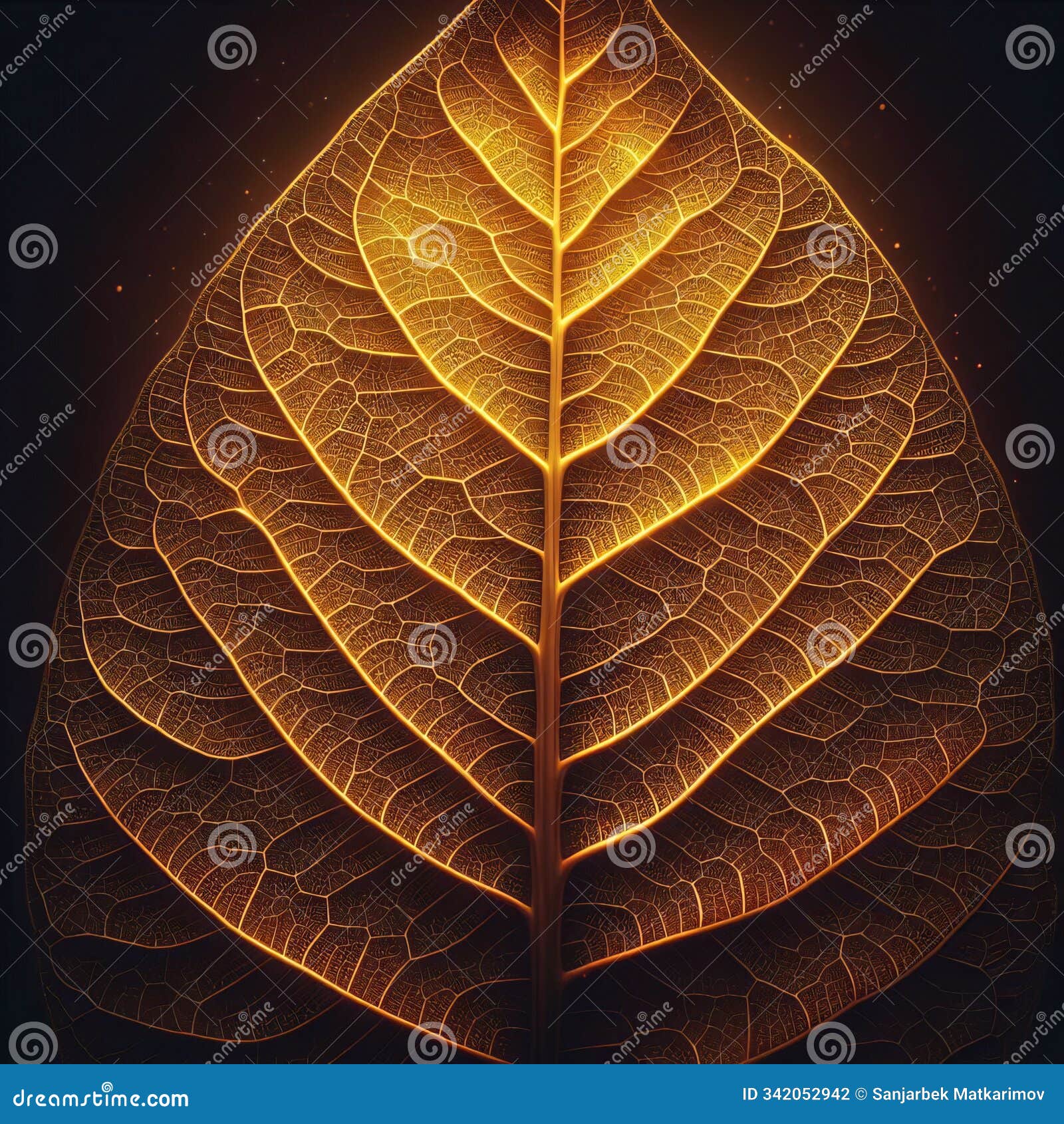golden glow use edge lighting to illuminate a single leaf showca