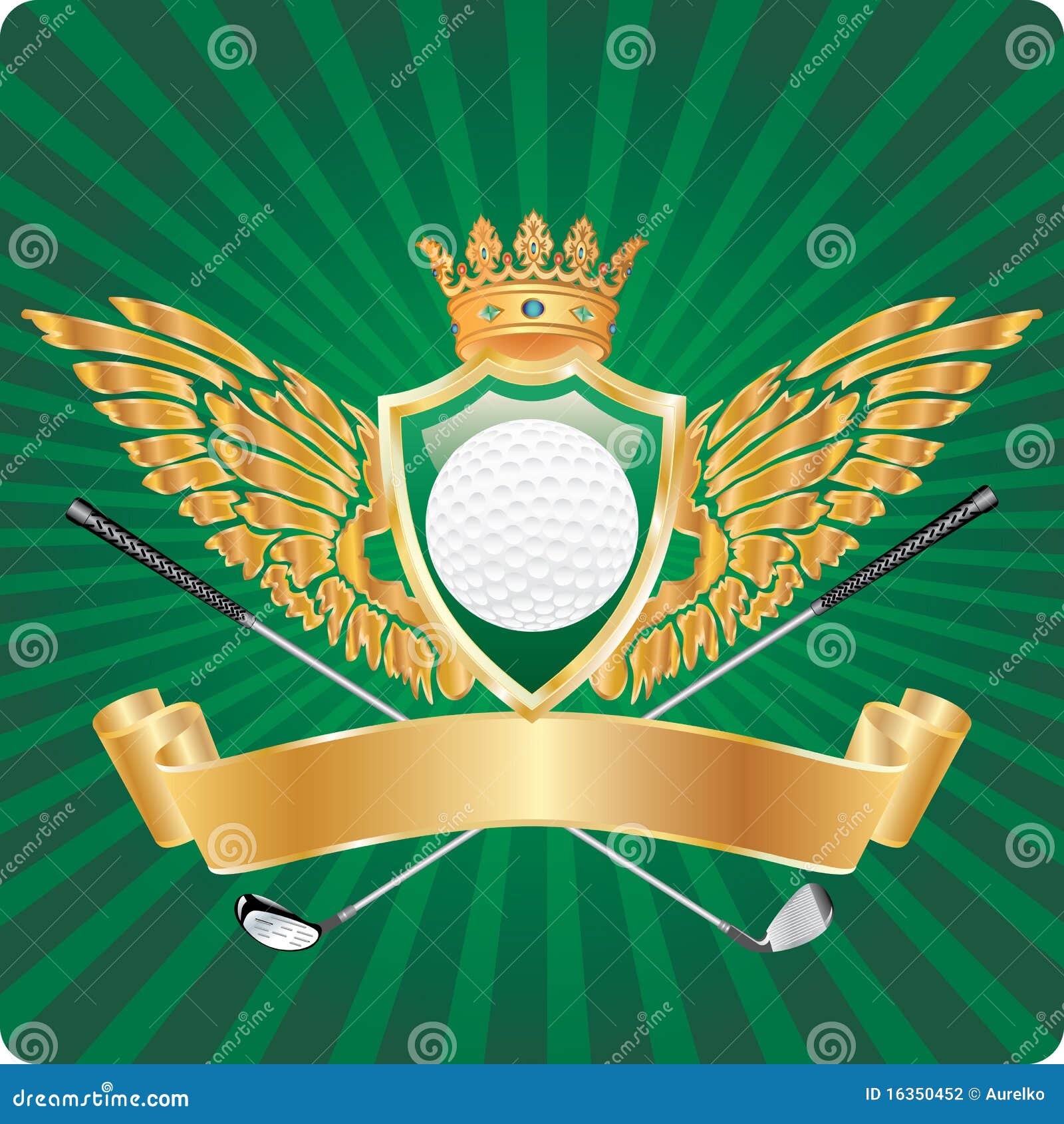 Illustration of the golden golf award