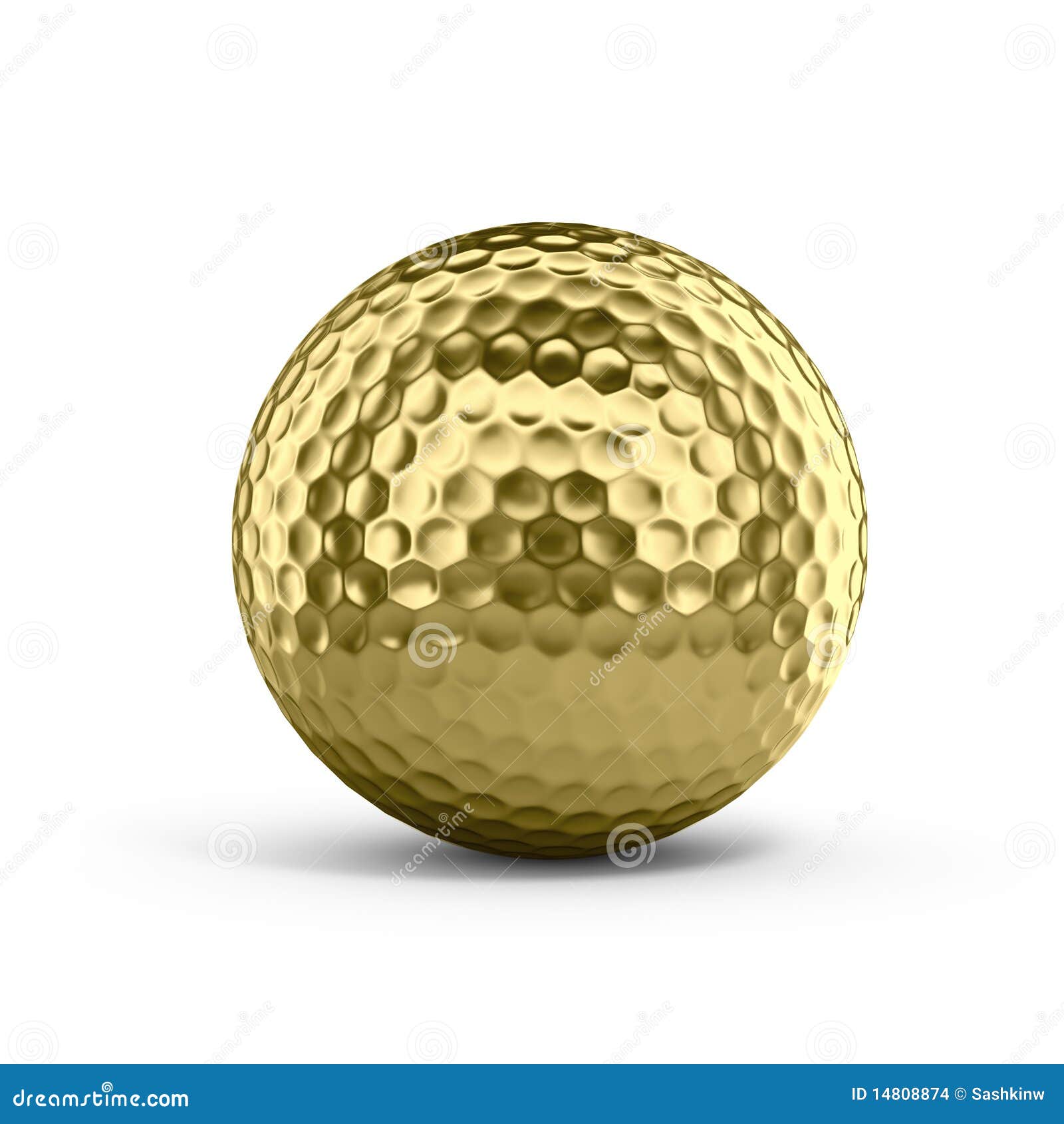 Golden golf ball stock illustration. Illustration of competitive - 14808874