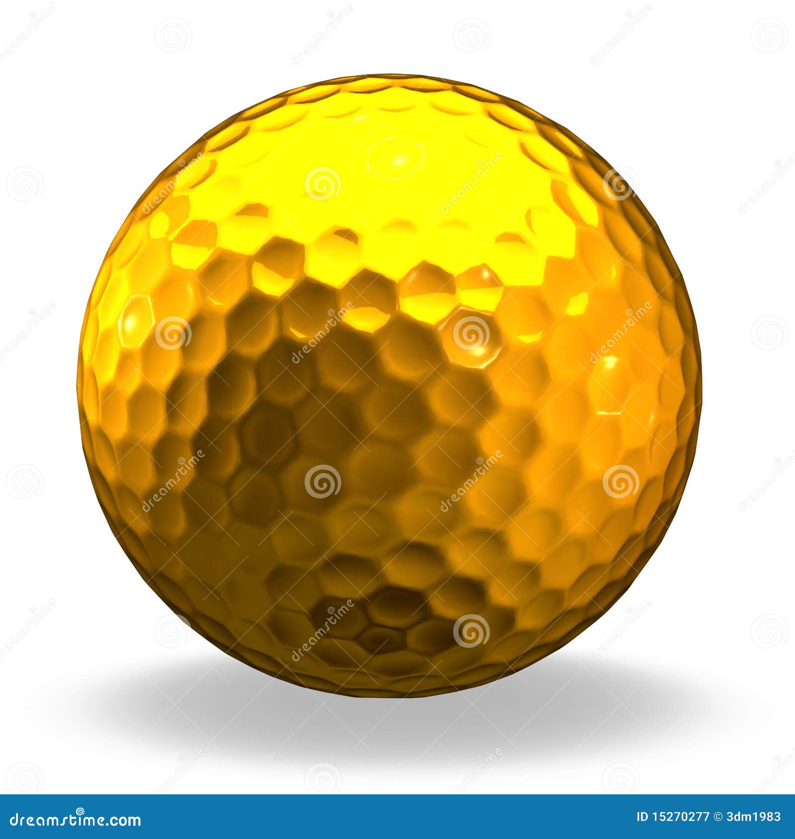 Golden golf ball stock illustration. Illustration of flight - 15270277