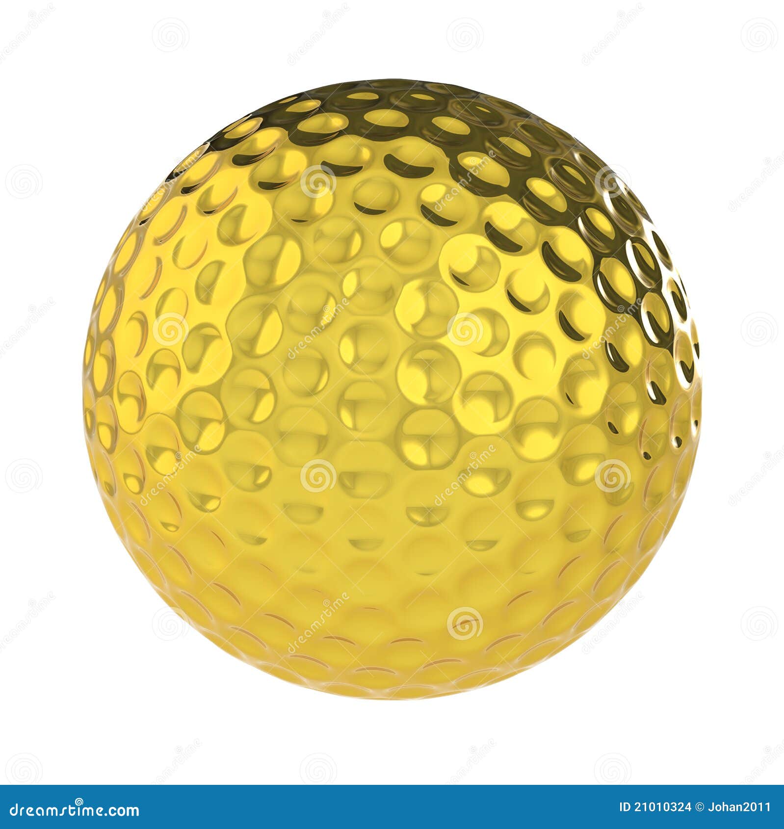 Golden Golf Ball stock illustration. Illustration of golf - 21010324