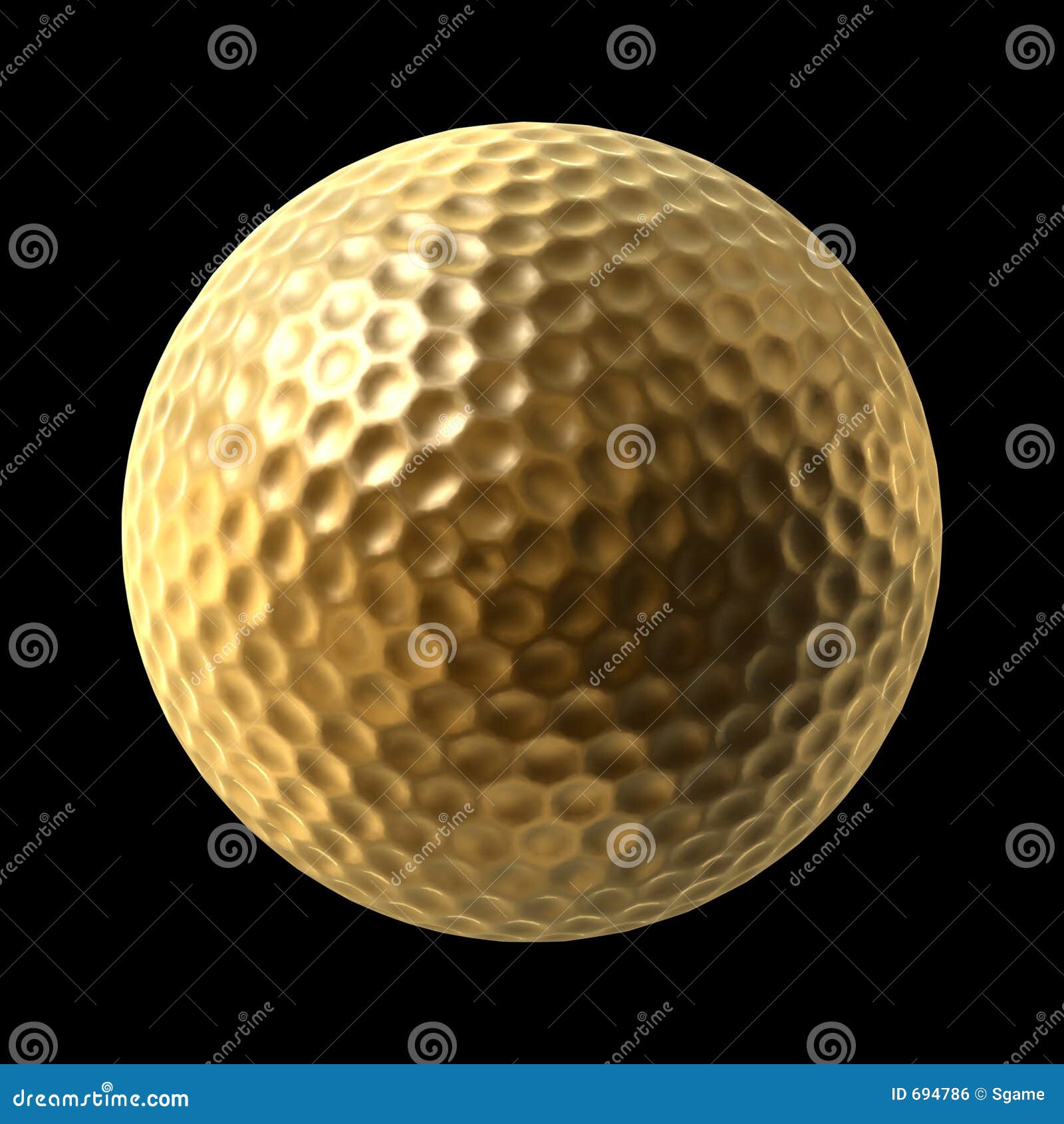 Golden golf ball stock illustration. Illustration of gold - 694786