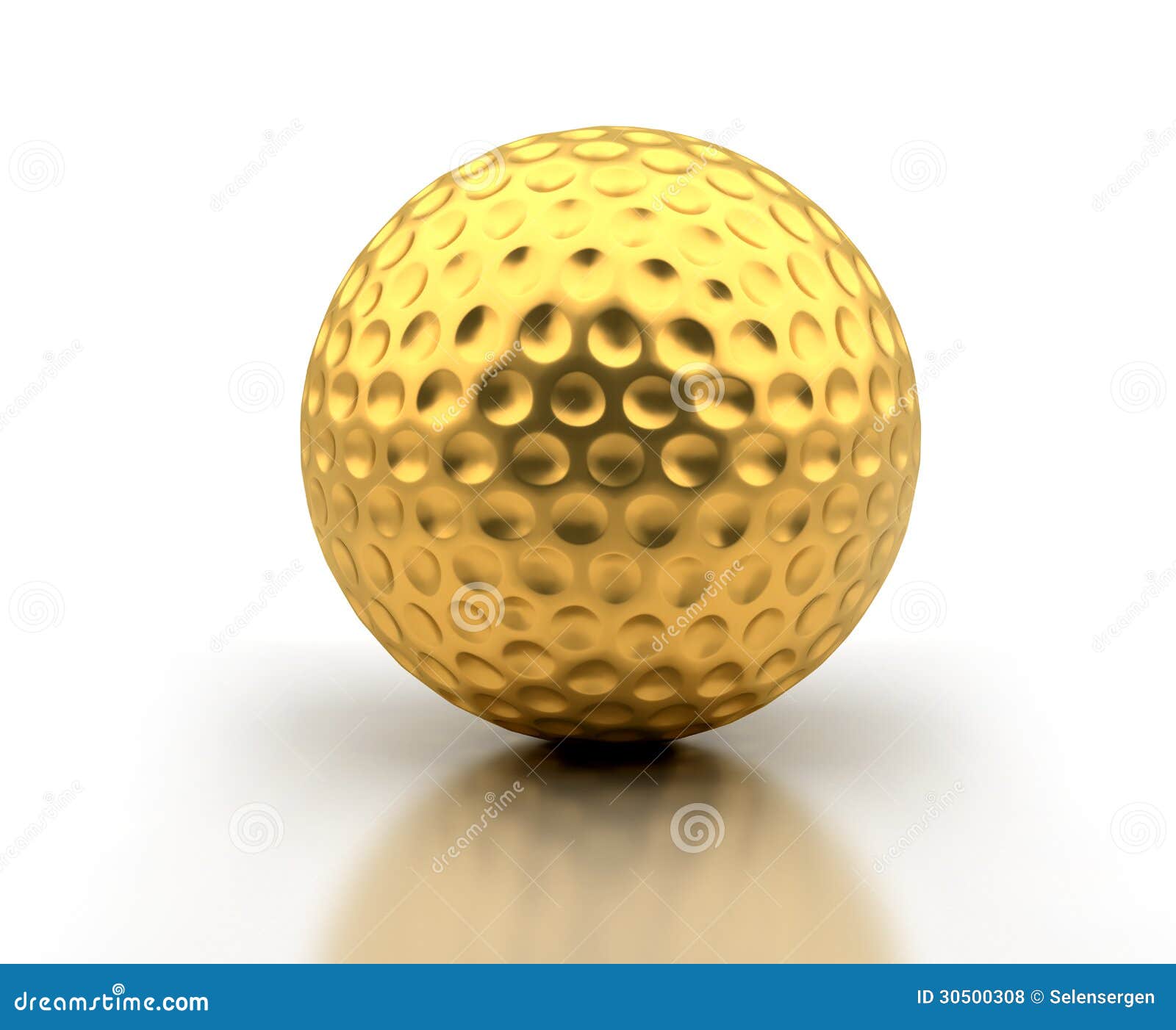 Golden Golf Ball stock illustration. Illustration of white - 30500308