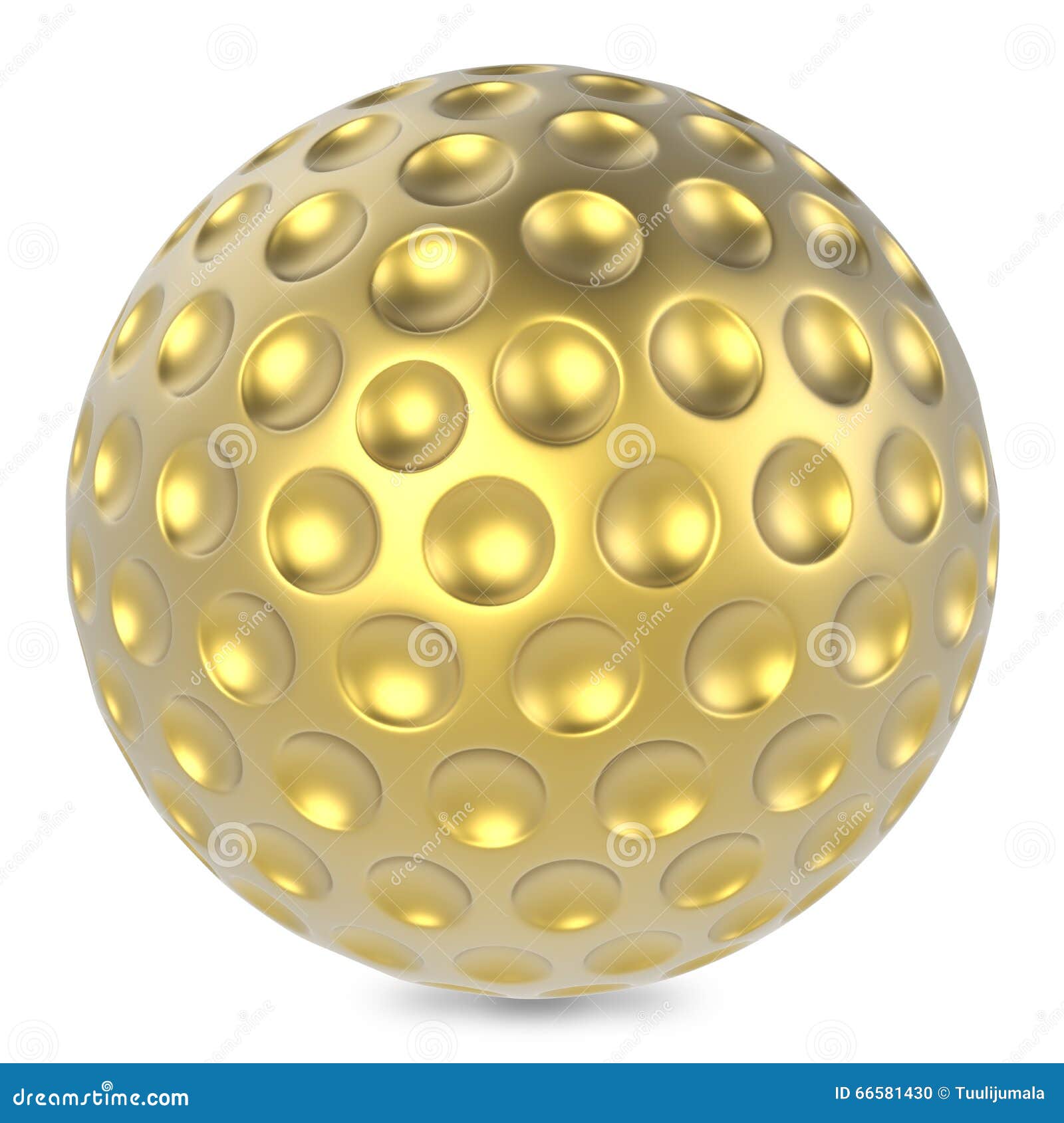 Golden golf ball stock illustration. Illustration of leisure 66581430