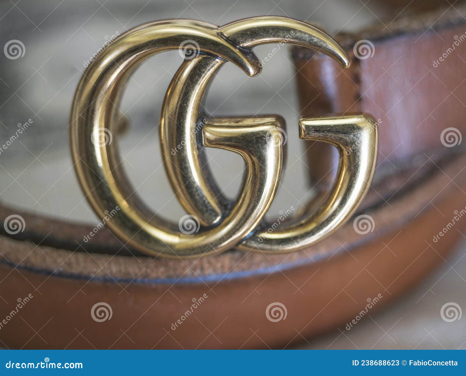 Golden Gucci Logo in Metal in the Foreground Editorial Stock Photo - Image  of style, icon: 238688623