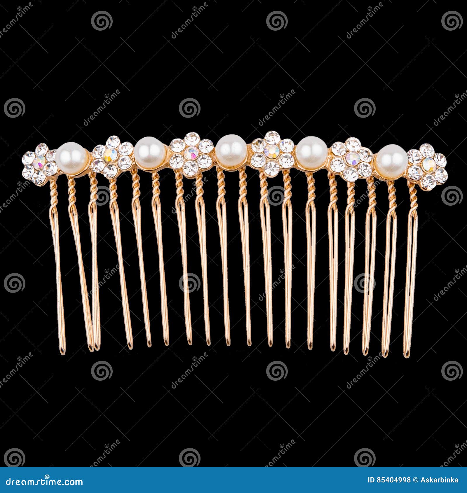 Golden Hair Comb stock photo. Image of pearl, golden 85404998