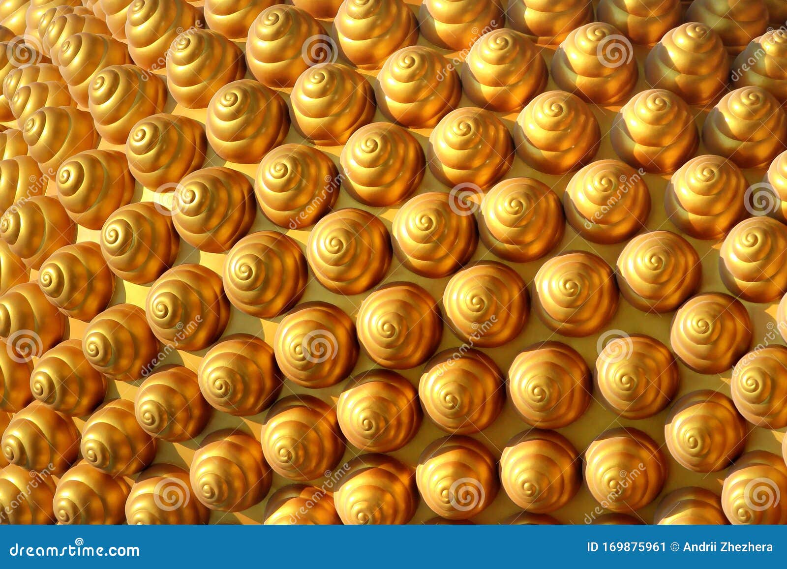 Golden Hair Curls on Head of Buddha Stock Image - Image of asian, buddha:  169875961