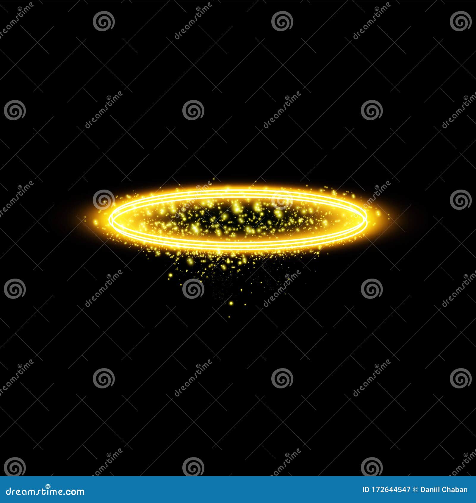 Blue Halo Angel Ring Isolated On Black Transparent Background Vector  Illustration Stock Illustration - Download Image Now - iStock