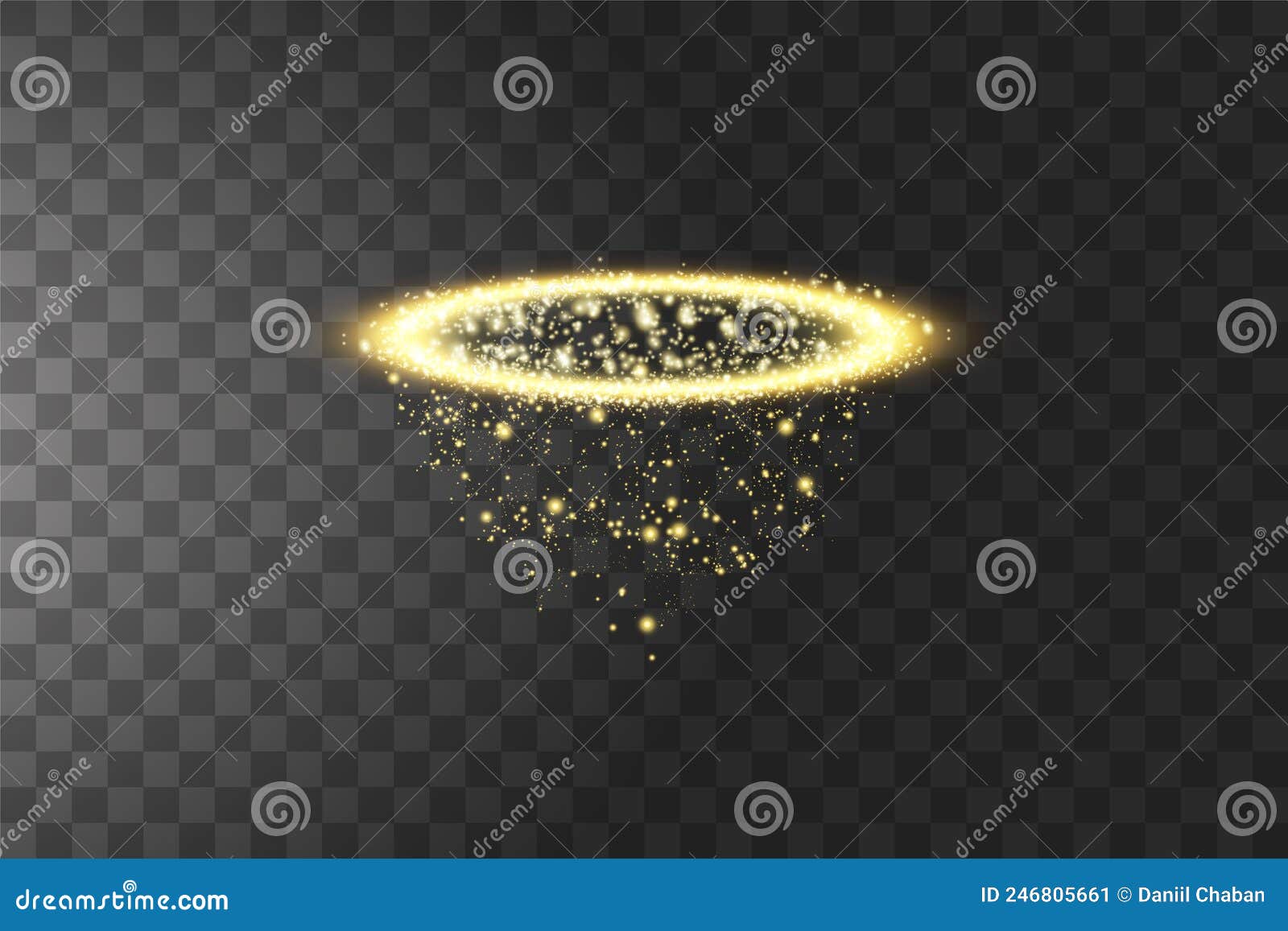 Golden halo angel ring Isolated on black background, vector illustration -  stock vector 1921019 | Crushpixel