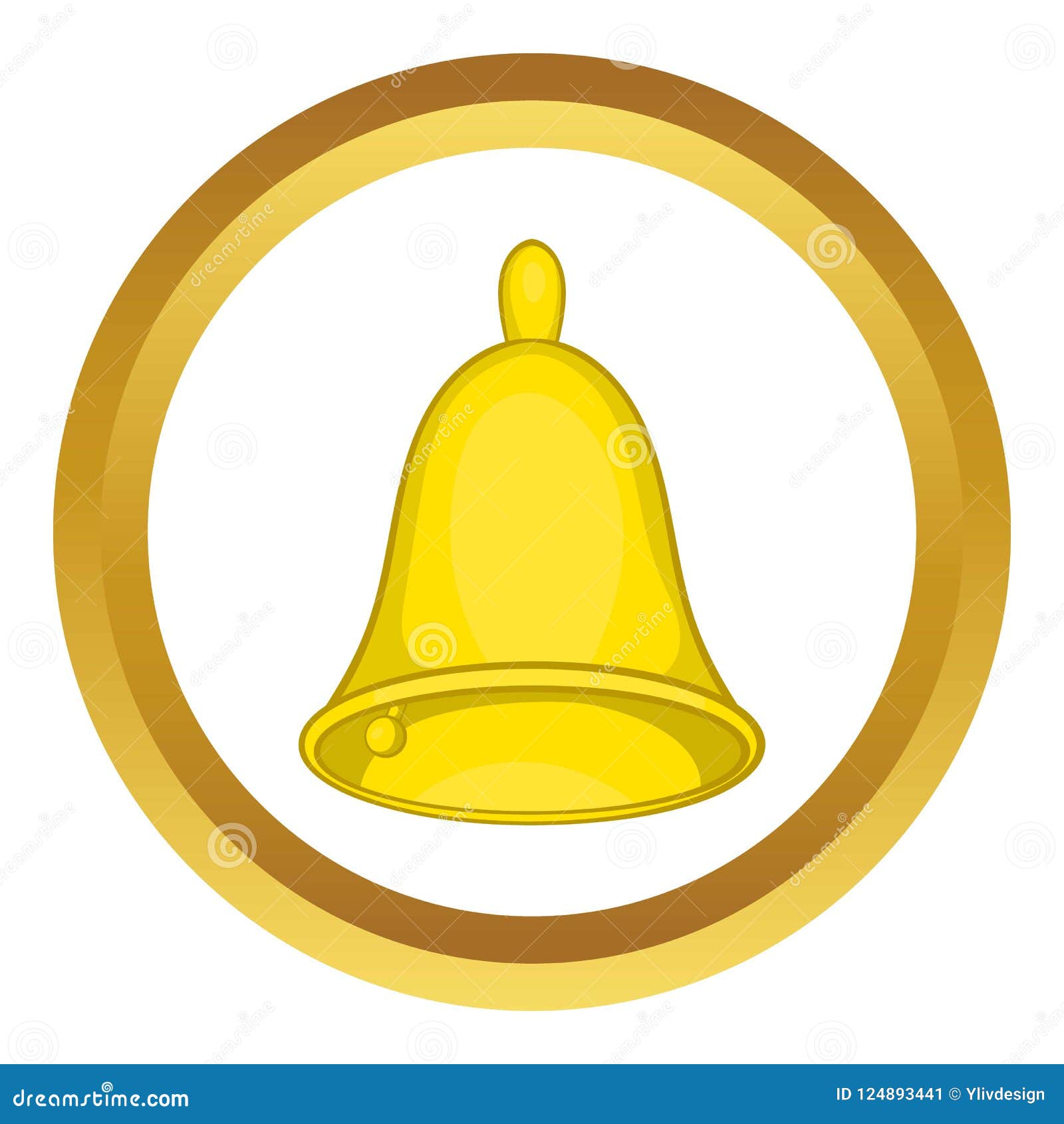 Golden hand bell icon stock illustration. Illustration of copper - 124893441