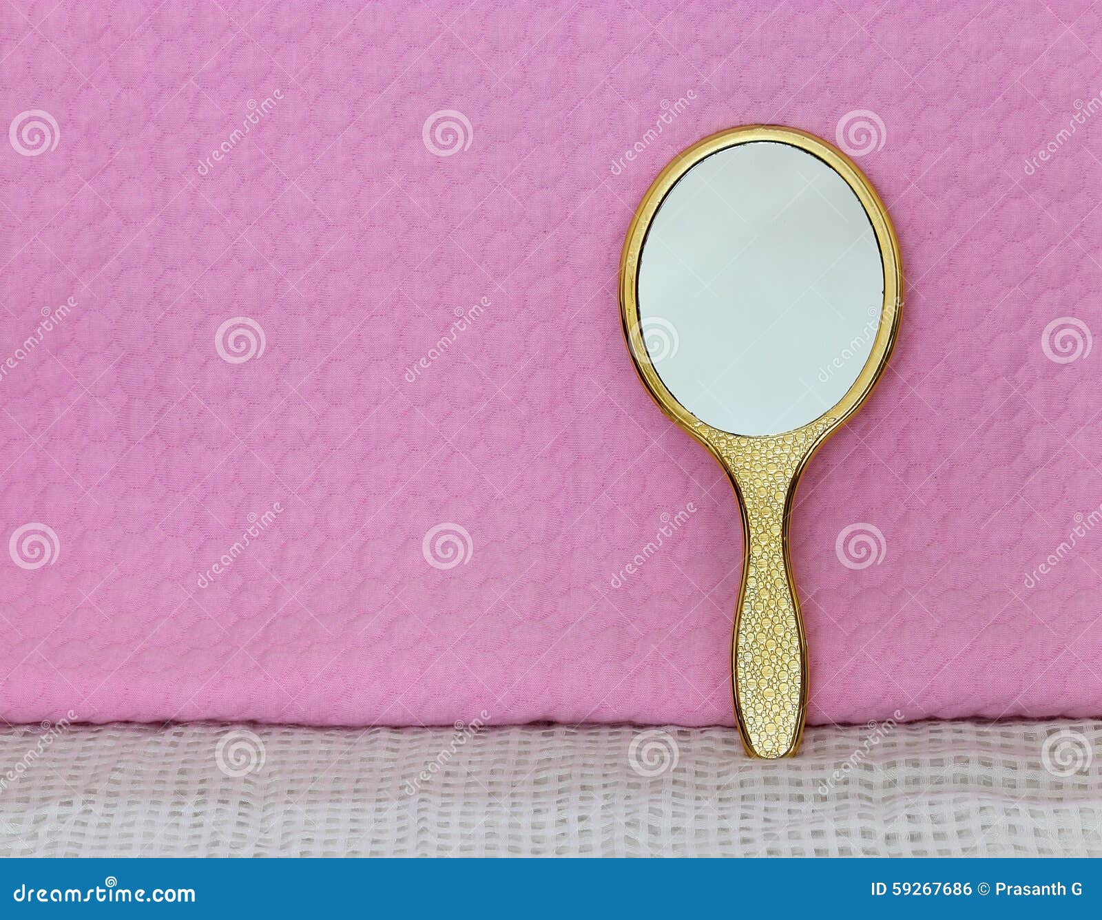 Golden hand mirror stock photo. Image of rose, makeup 59267686