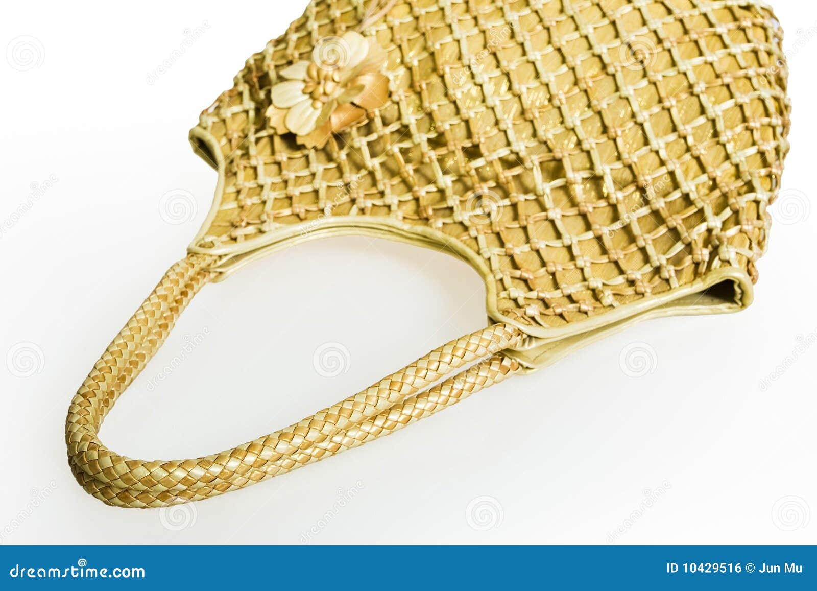 Golden handbag stock photo. Image of objects, material 10429516