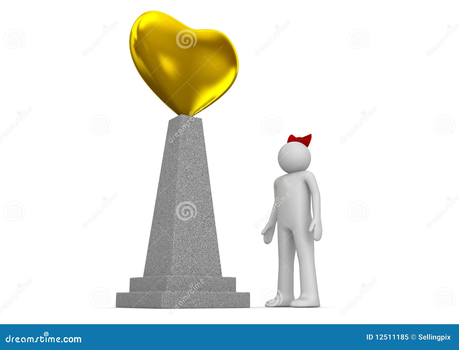 Golden heart monument stock illustration. Illustration of love 12511185