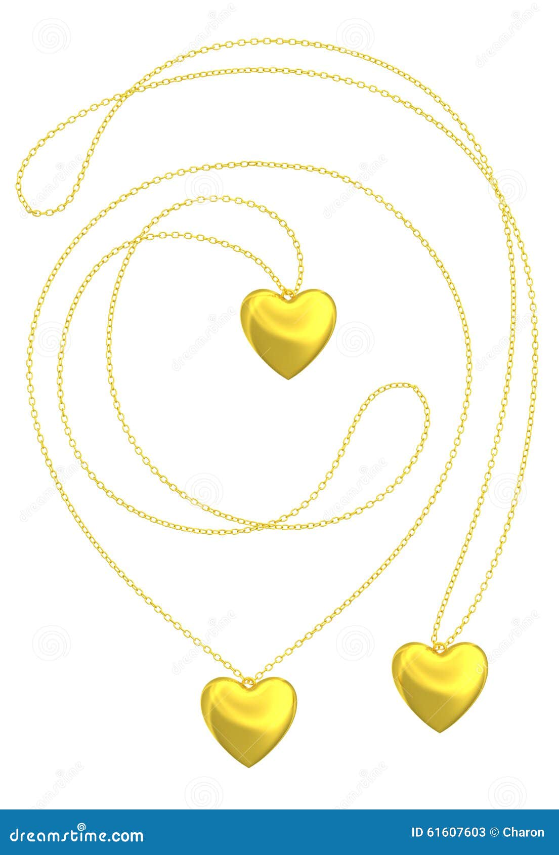 golden heart pendant  necklace