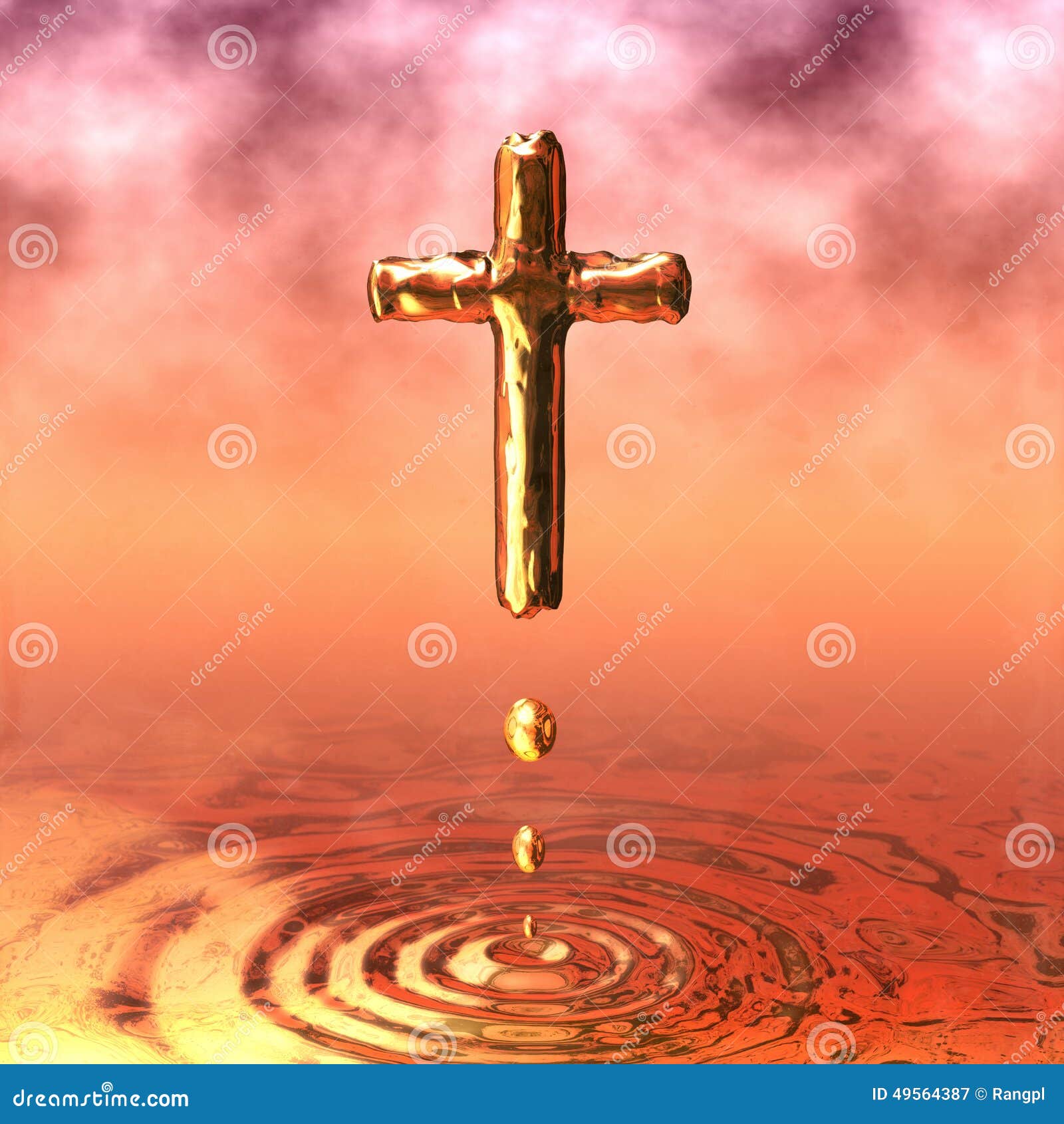Golden Holy Cross stock illustration. Illustration of catholic - 49564387