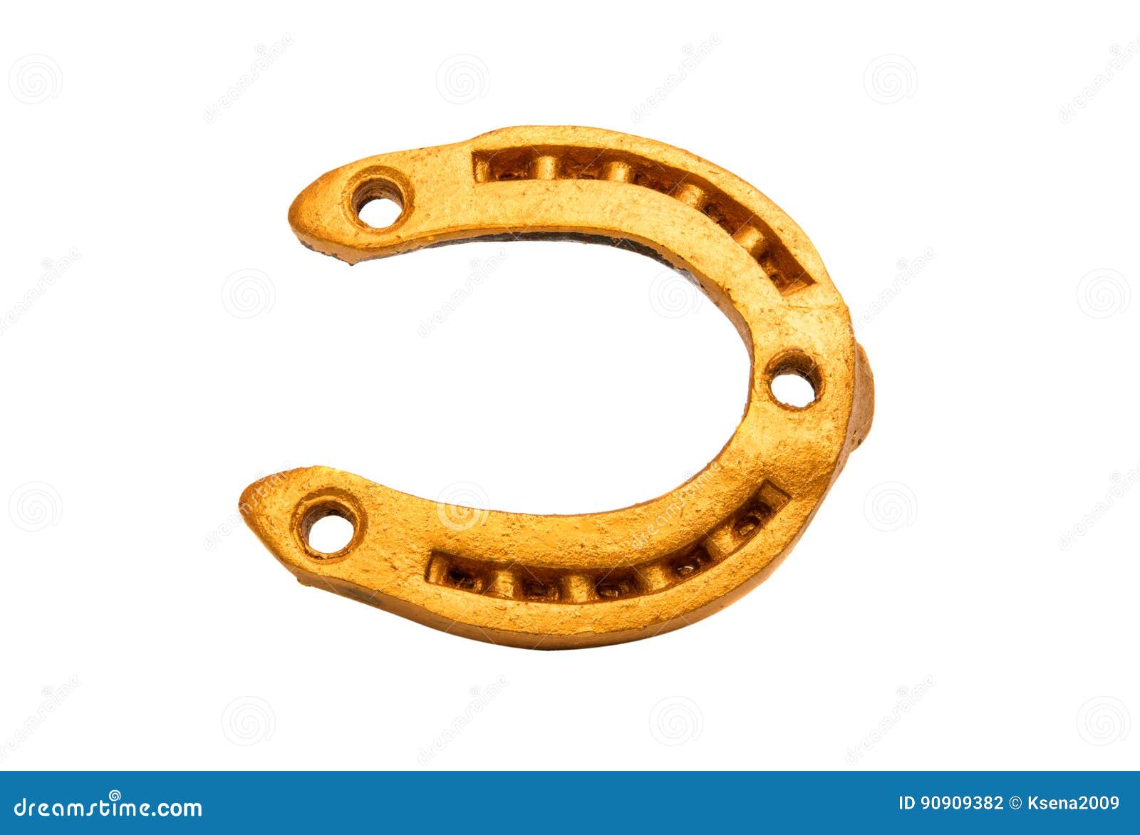 Golden horseshoe isolated stock photo. Image of gold 90909382