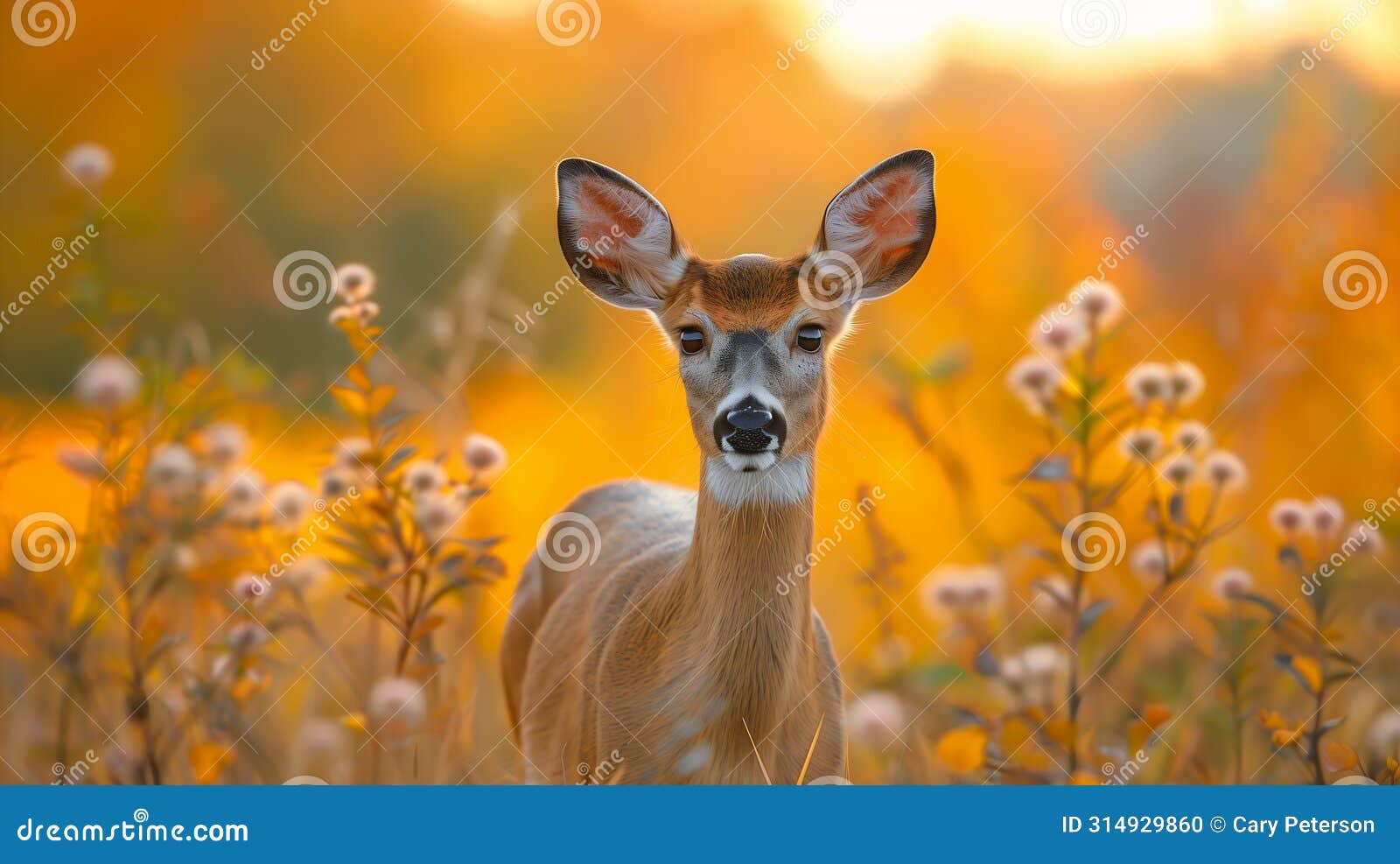 golden hour: a delicate portrait of a deer in wisconsin's meadow
