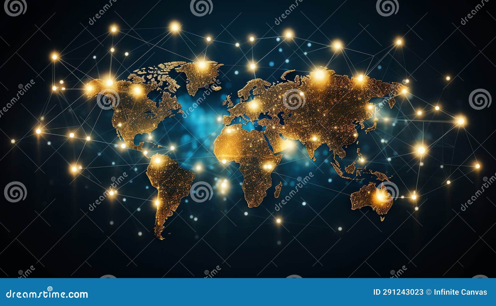 Golden Hubs of Connection the Earth S Interlinked Tapestry (AI