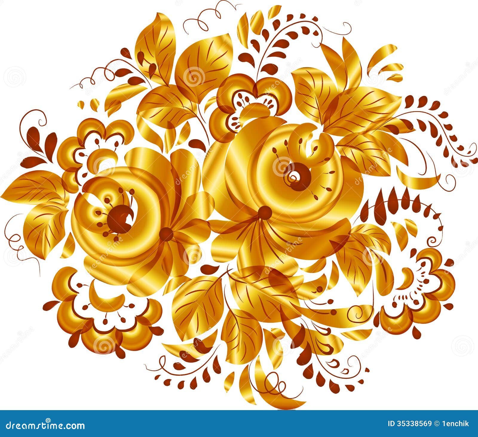 Download Golden Isolated Vector Floral Element Royalty Free Stock Images - Image: 35338569