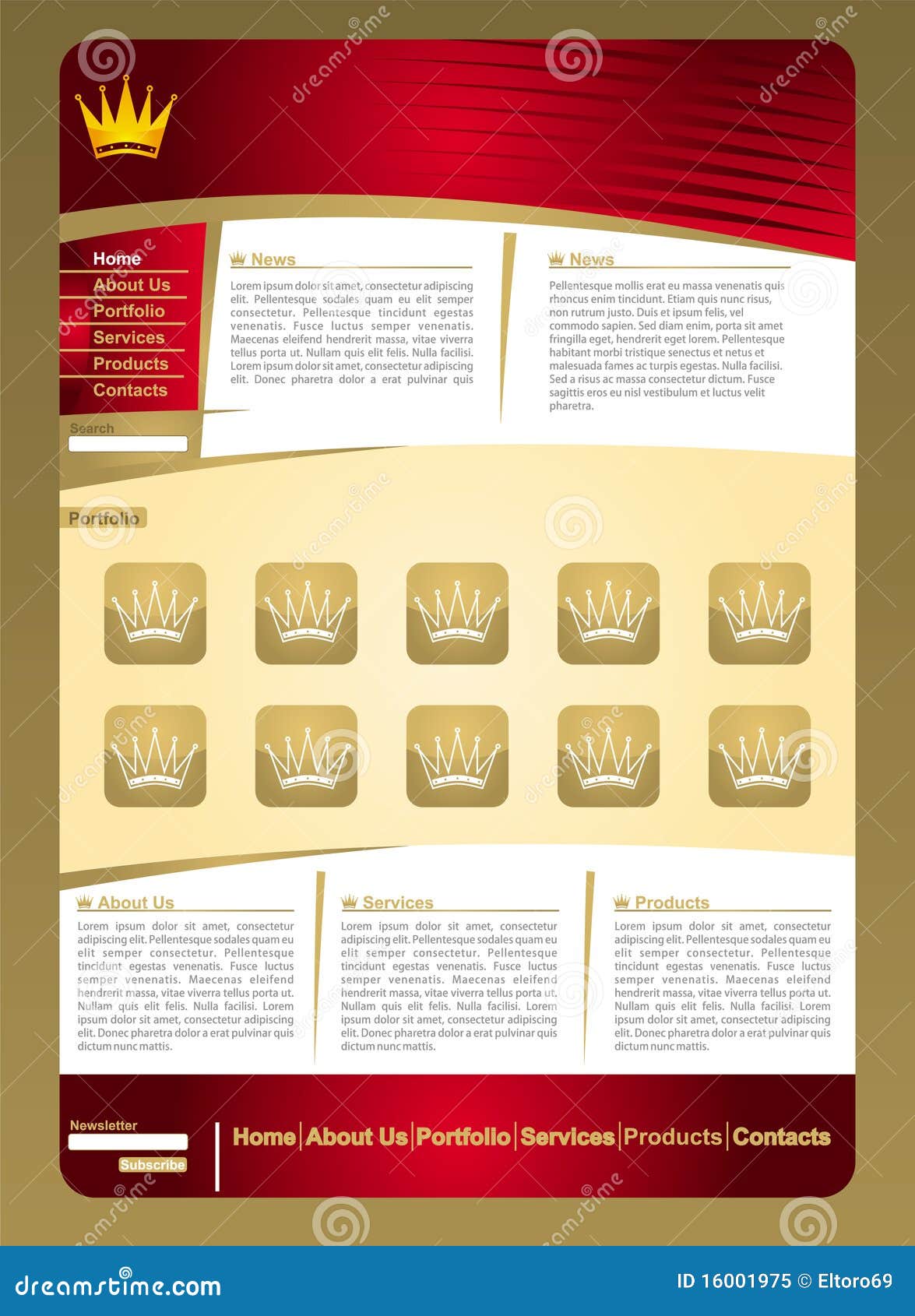 golden jewelery web page template