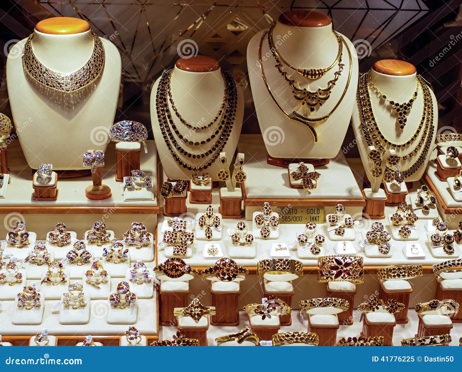 Set of luxury precious jewelry at sale in the shop Stock Photo by  ©frantic00 170157026