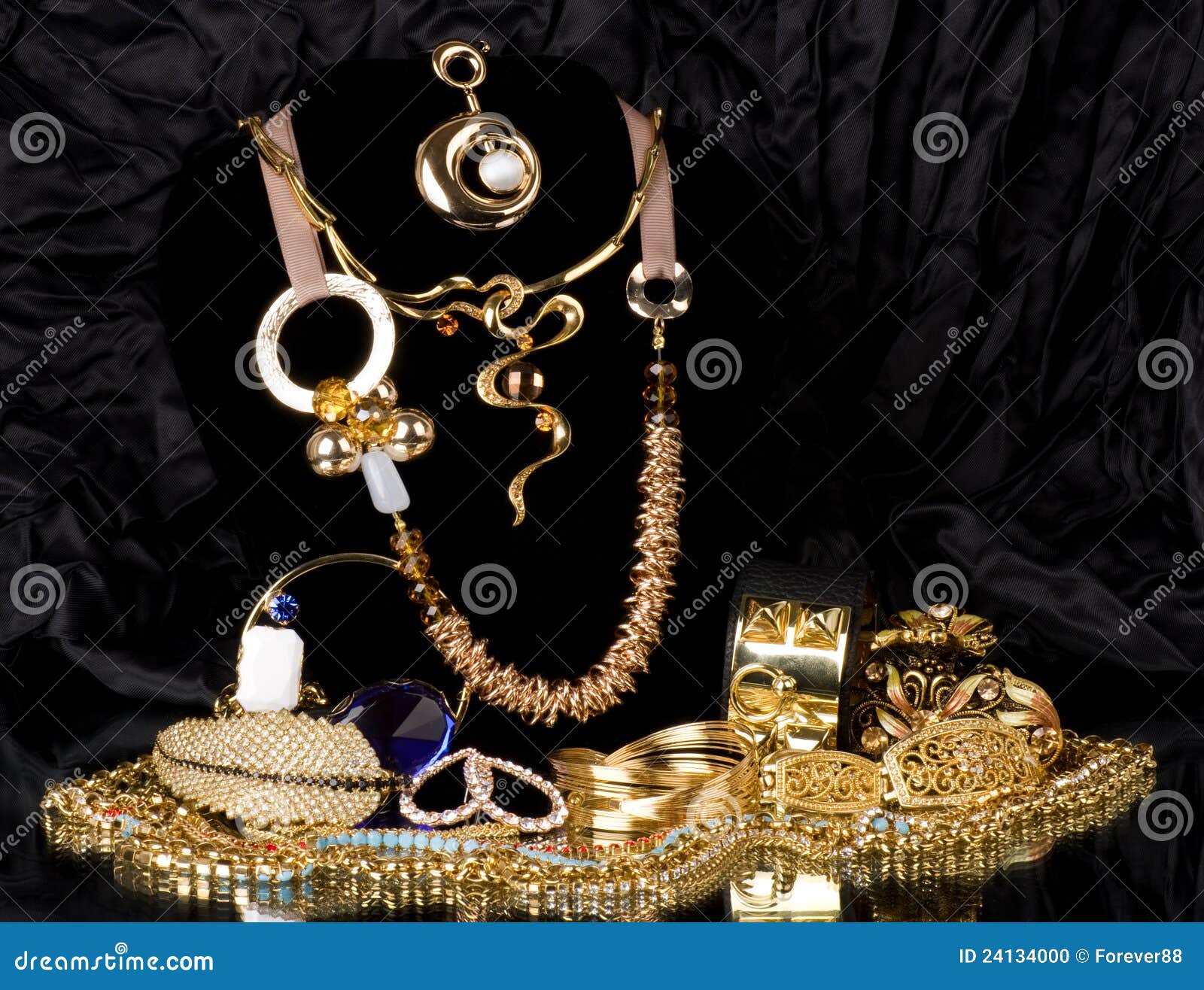 Golden jewelry stock photo. Image of diamond, bangle - 24134000