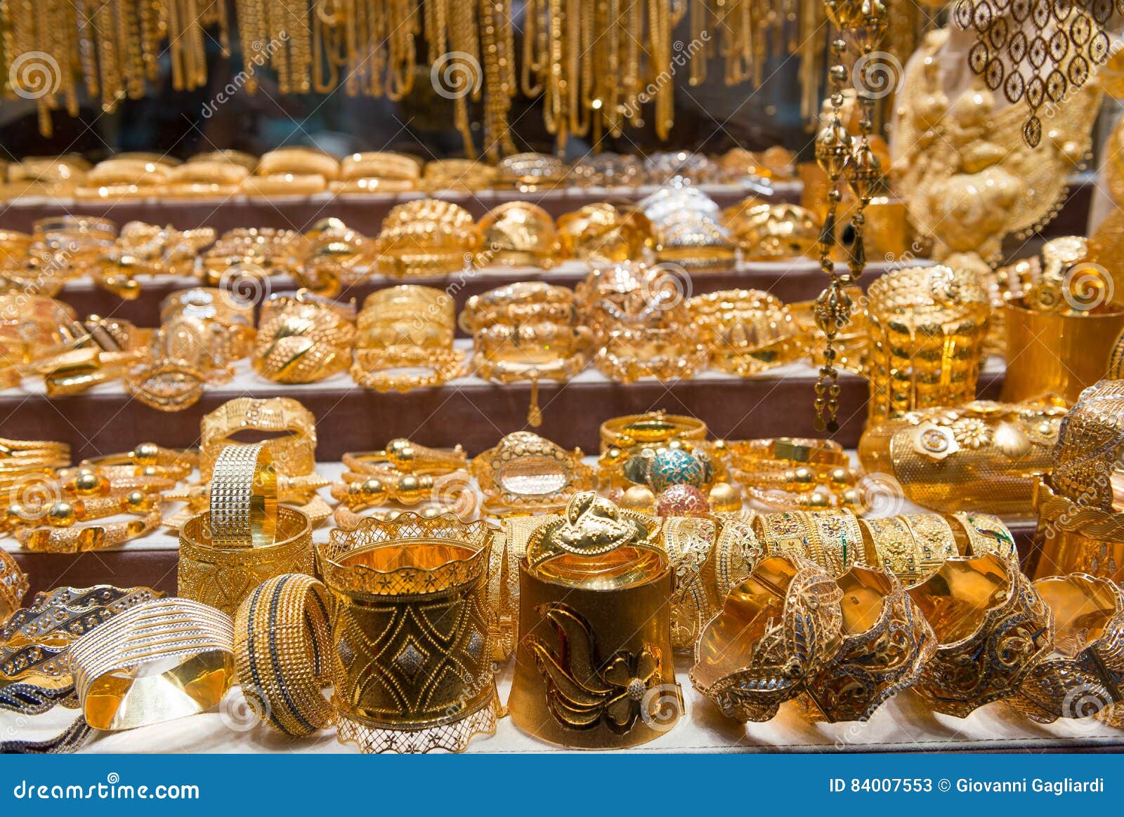Golden Jewelry in Dubai, UAE Stock Image Image of woman, shop 84007553