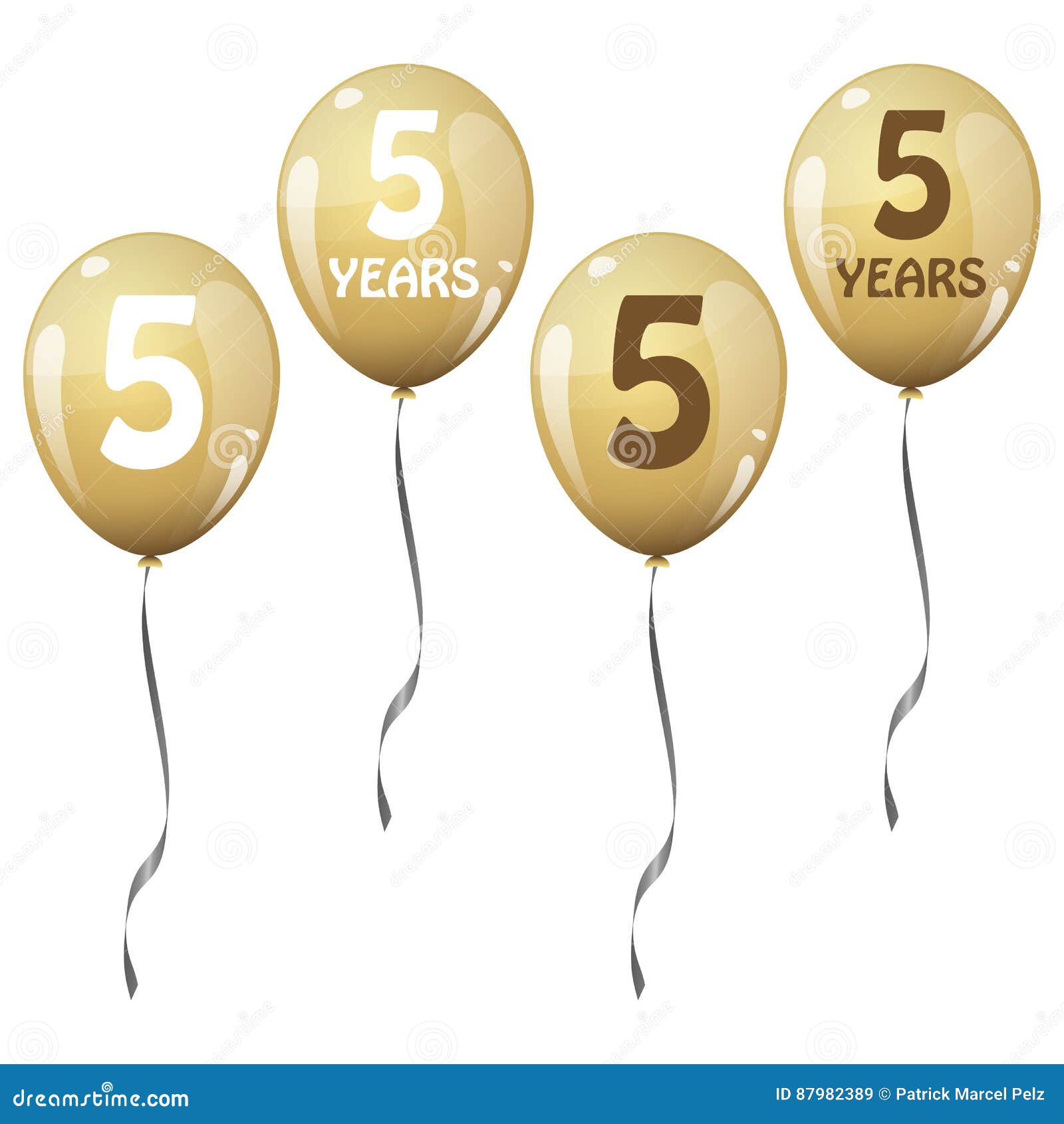 Golden jubilee balloons stock vector. Illustration of jubilee 87982389