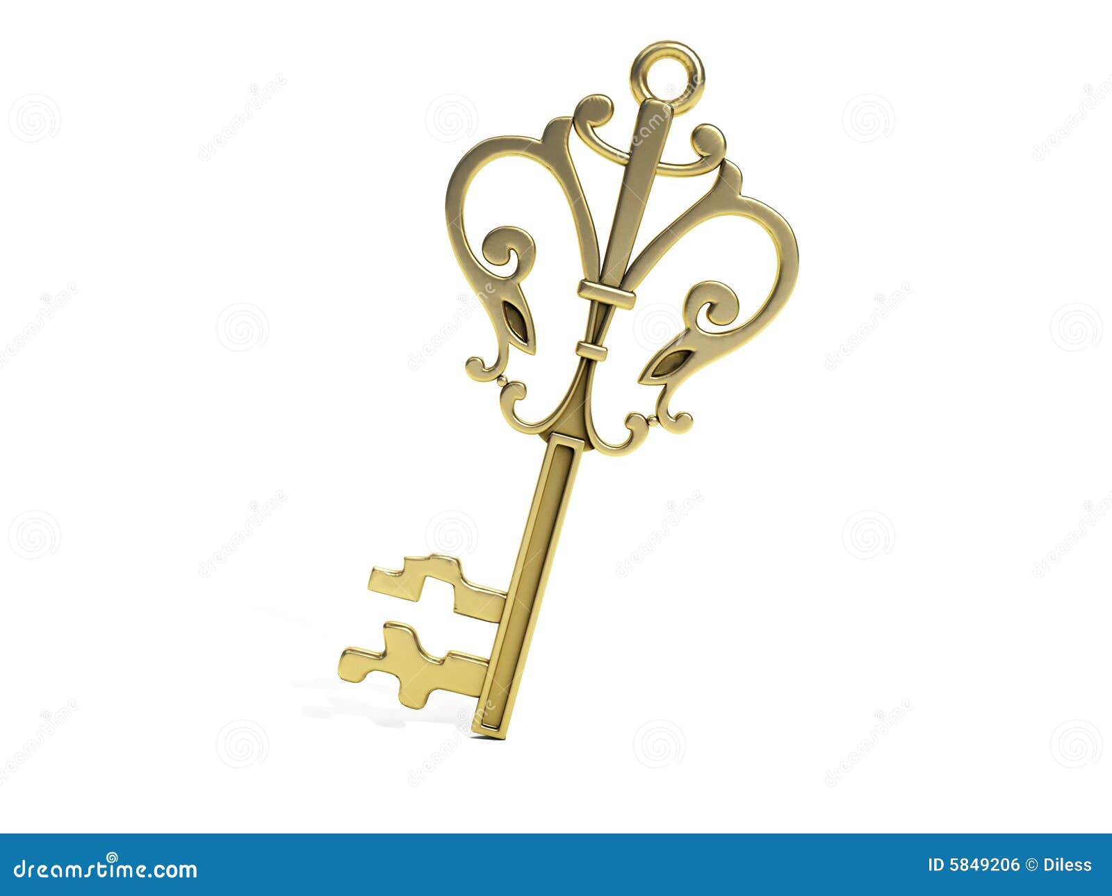 Golden key stock illustration. Illustration of bright - 5849206