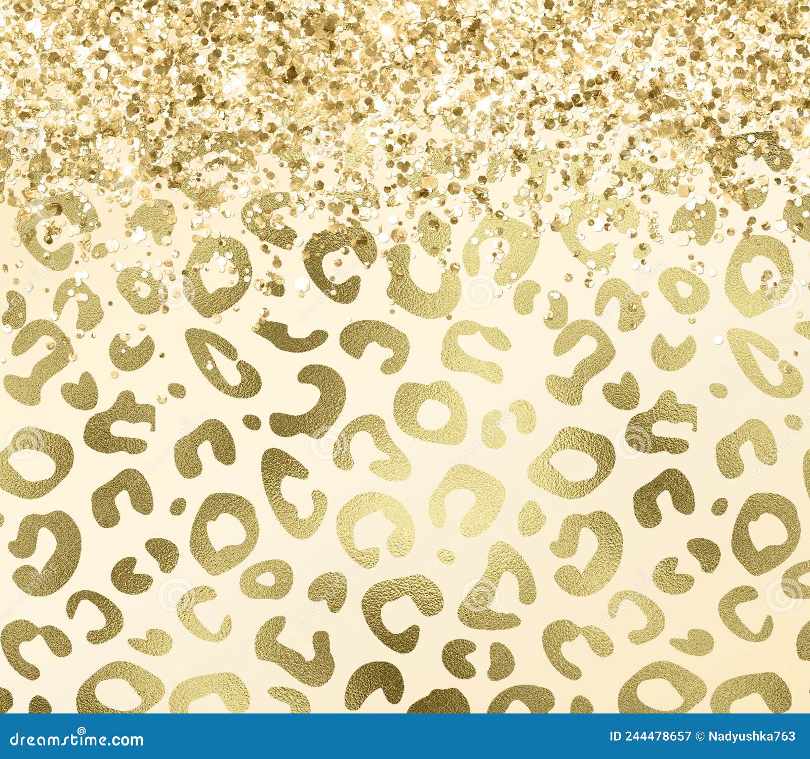 Golden Leopard Print Texture, Gold Glitter Gradienr Background. Stock ...