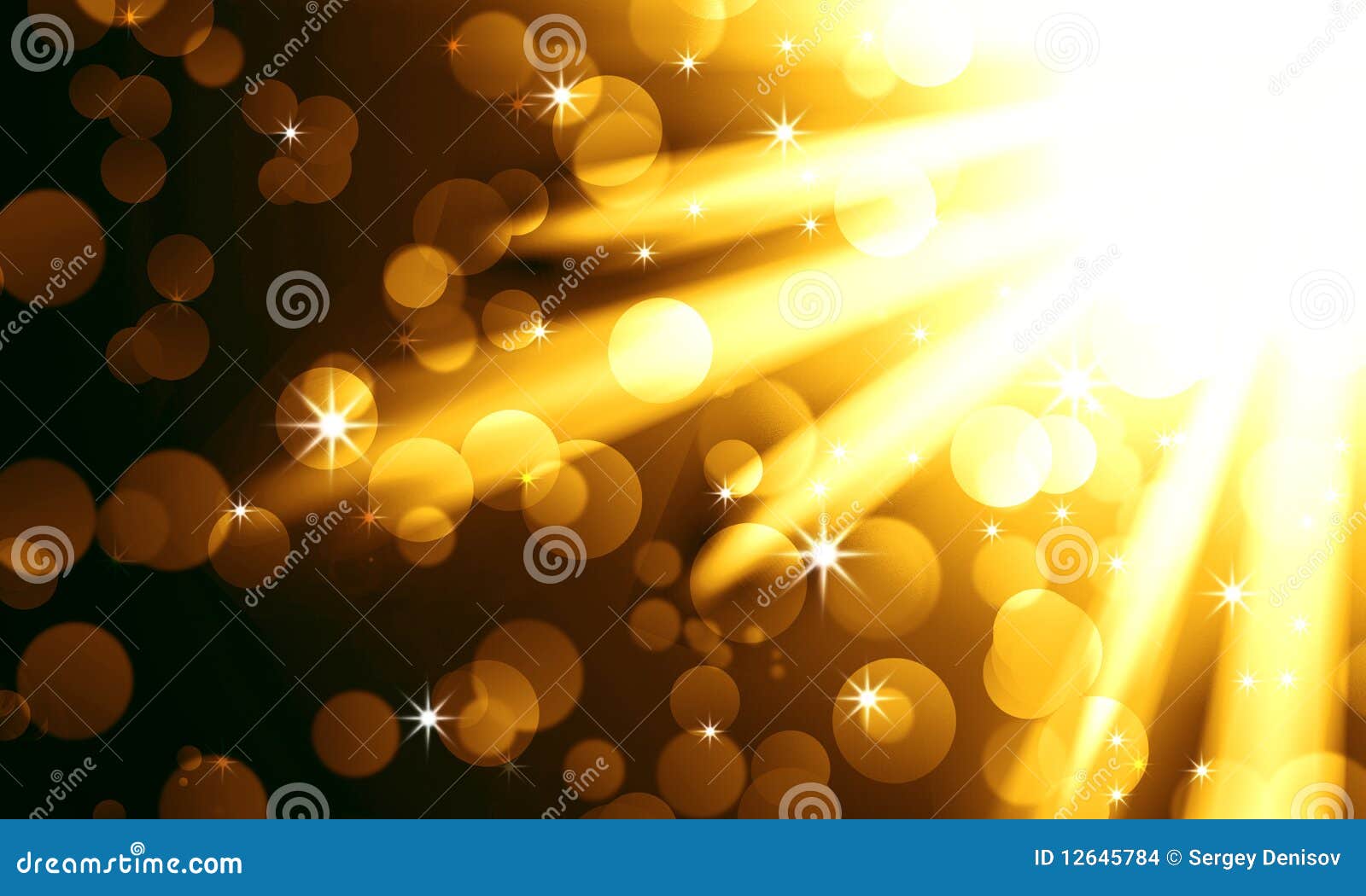 Golden light spotlights stock illustration. Illustration of