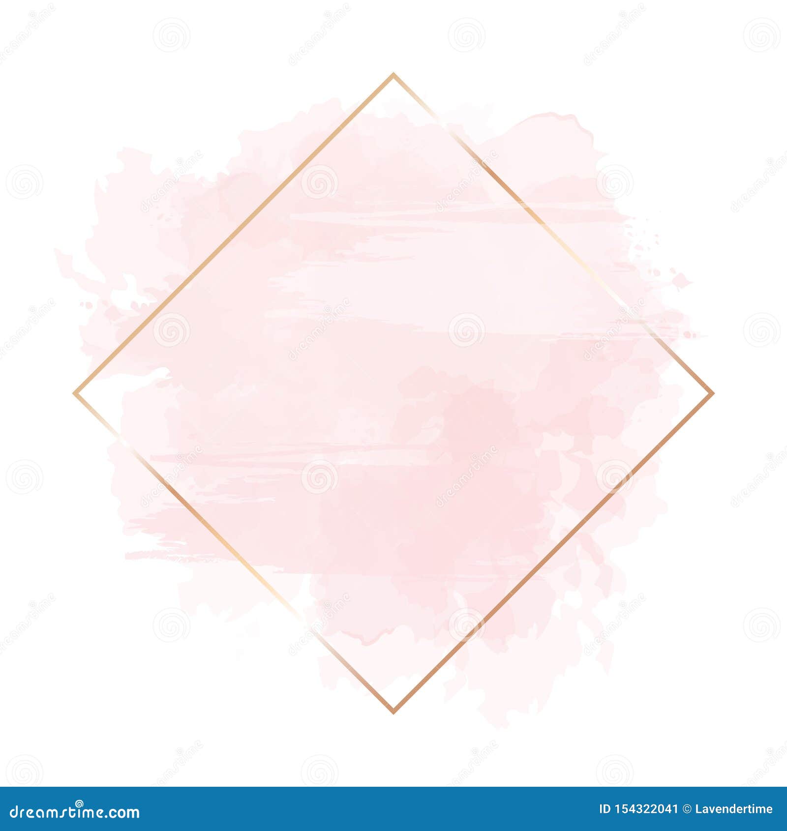 Golden Line Art, Watercolor Style Pink Texture Splash. Stock Vector - Illustration Of Pale, Bright: 154322041