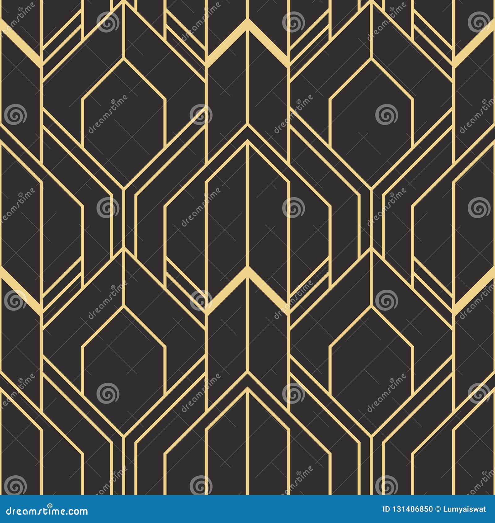 golden lined . abstract art deco seamless luxury background