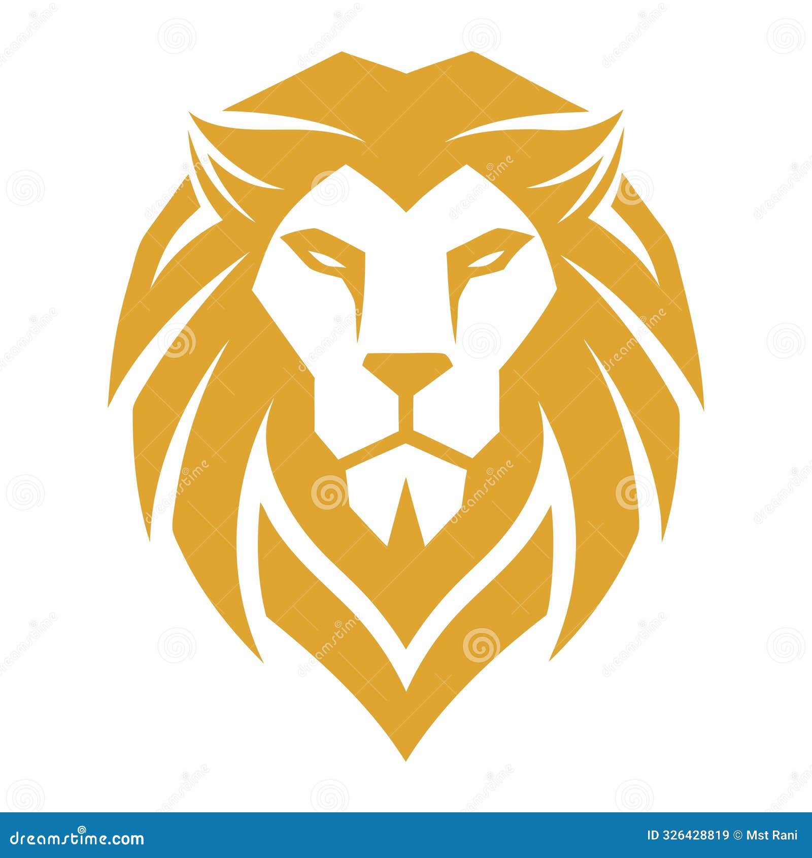 golden lion head  logo  template