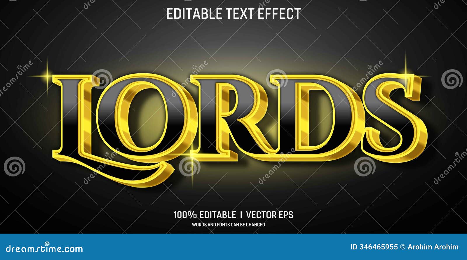 golden lords  3d text effect with modern style 