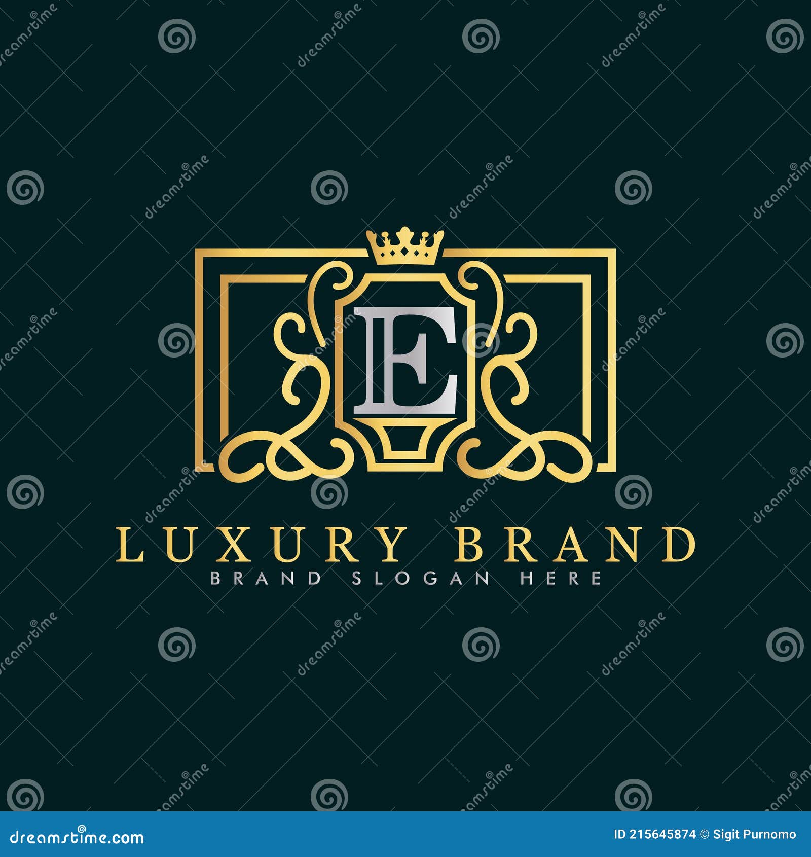 Golden luxury logo design stock vector. Illustration of name - 215645874