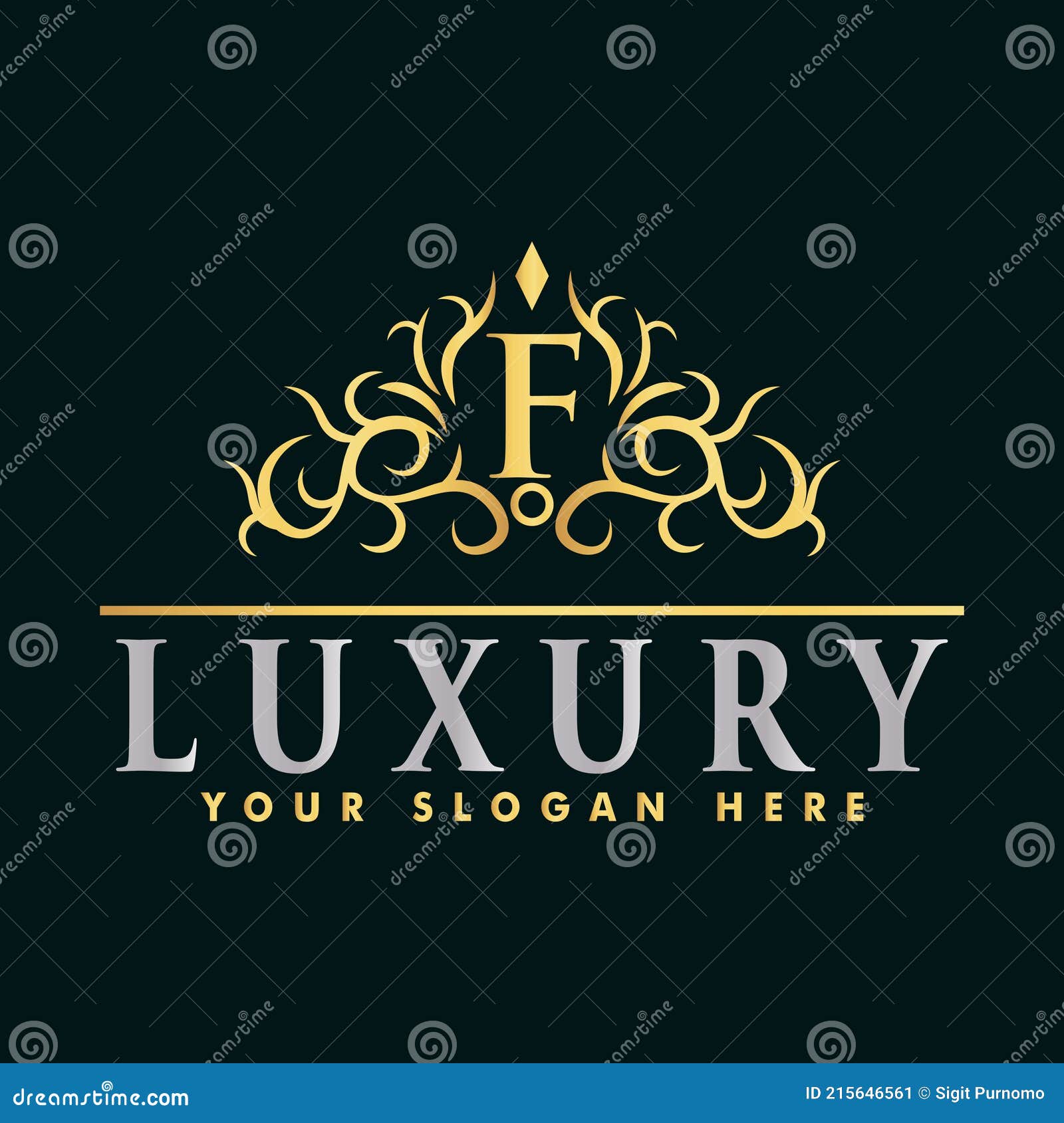 Golden luxury logo design stock vector. Illustration of jewelry - 215646561