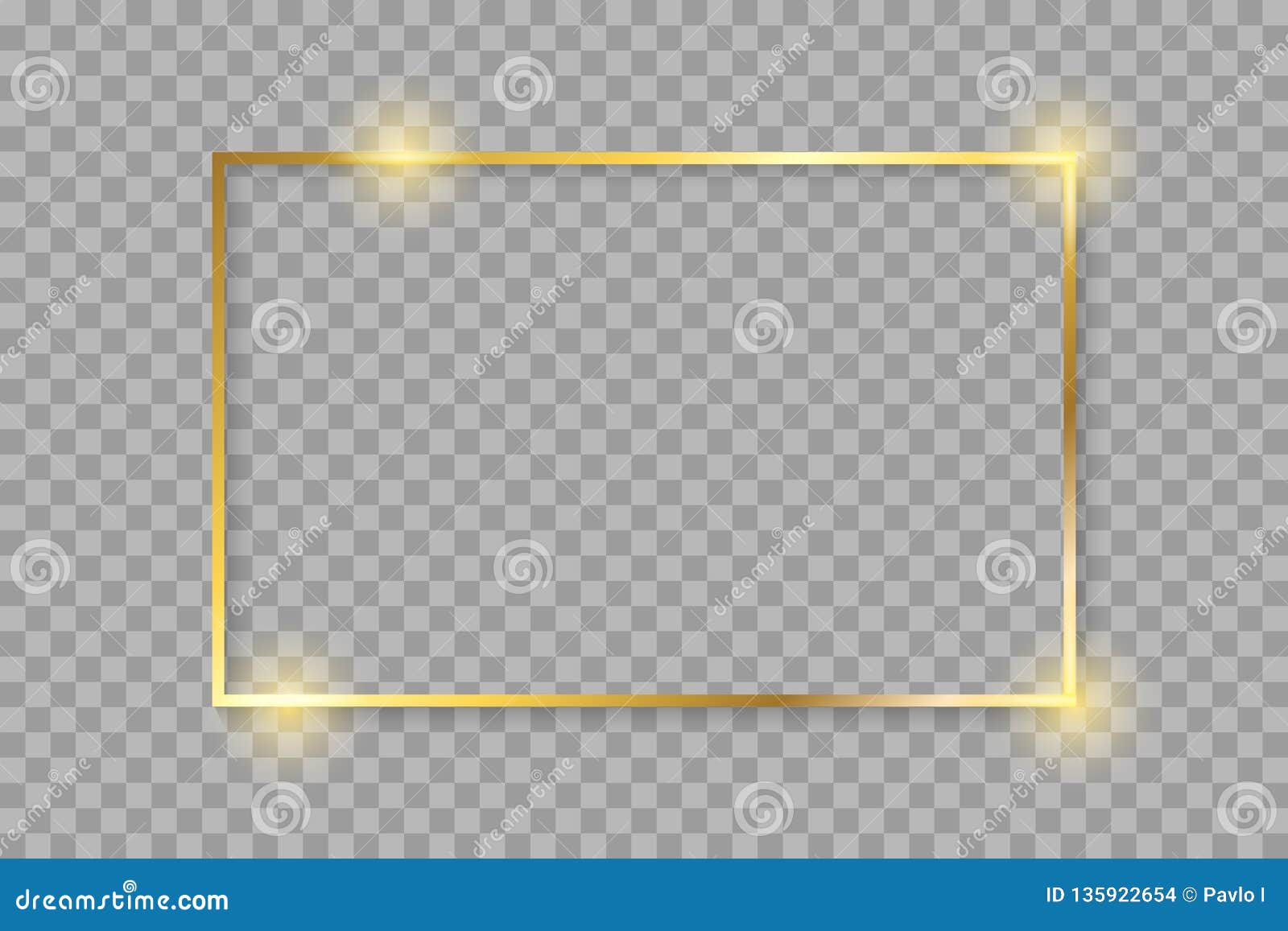 Golden Luxury Shiny Glowing Vintage Frame With Shadows ...