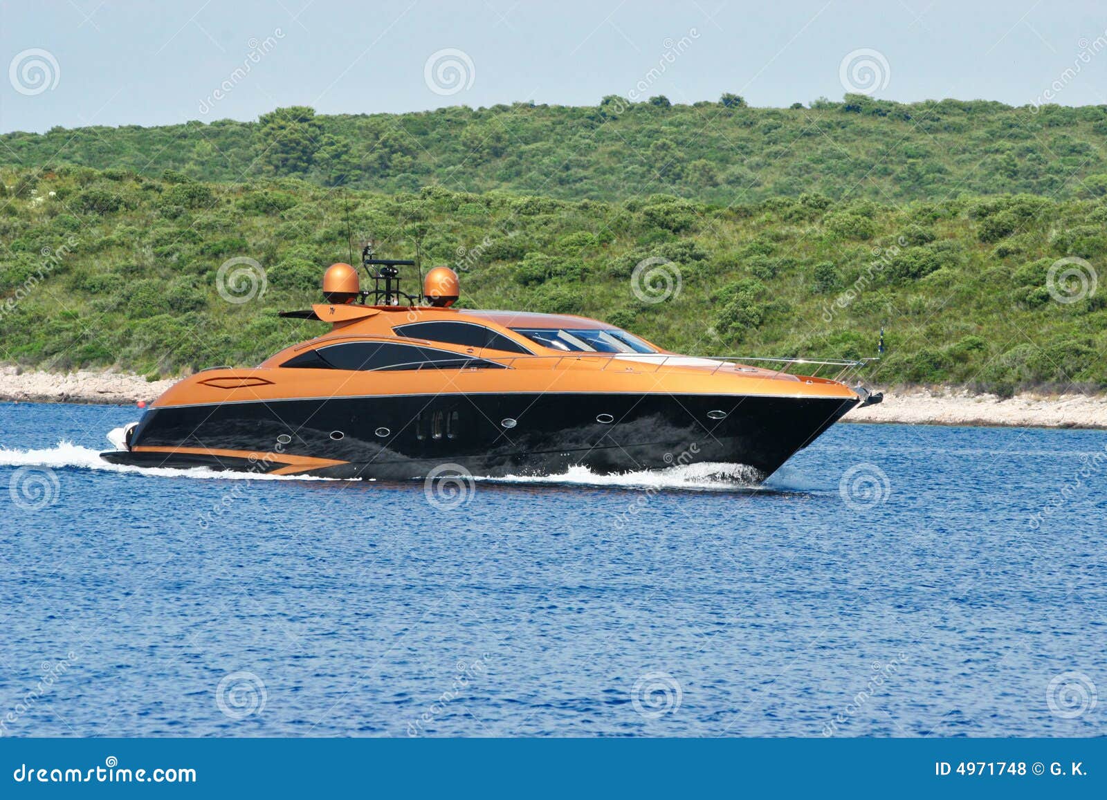 Golden Luxury Yacht stock photo. Image of investment, famous 4971748