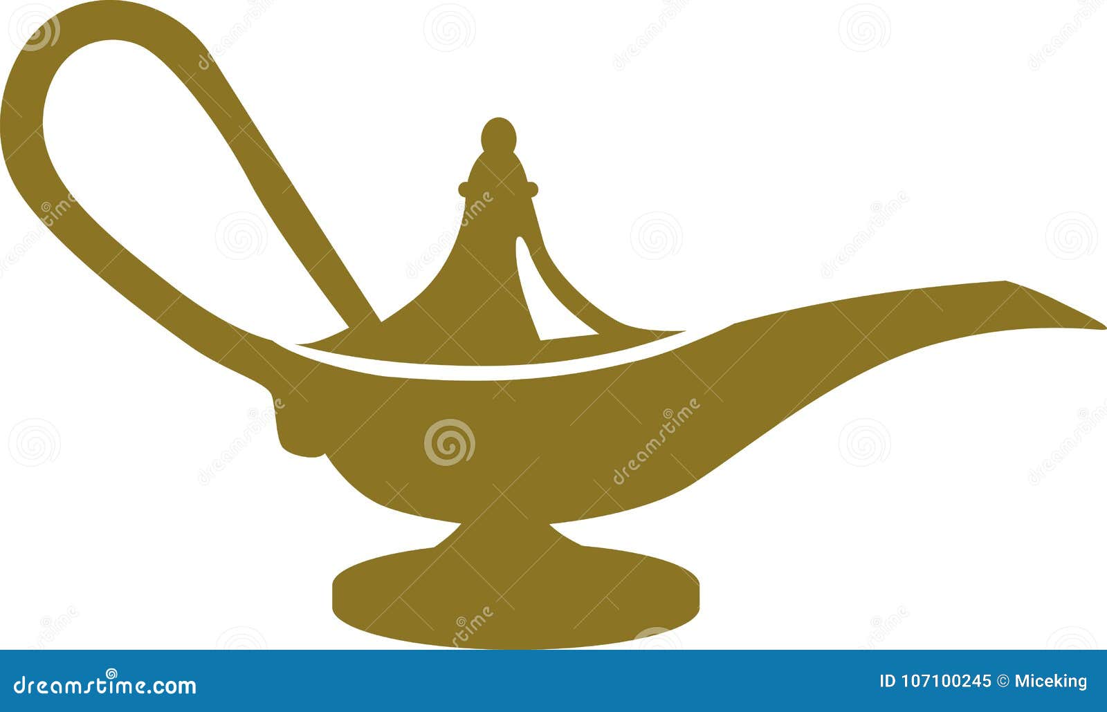 Golden magic lamp stock vector. Illustration of sign - 107100245