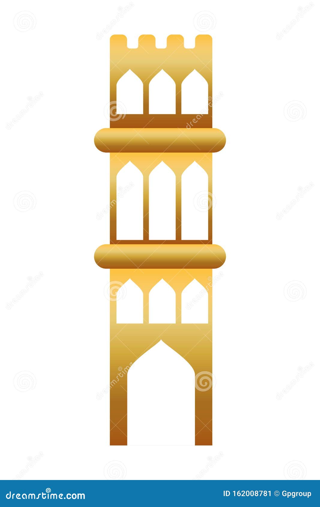 golden manger tower building  icon