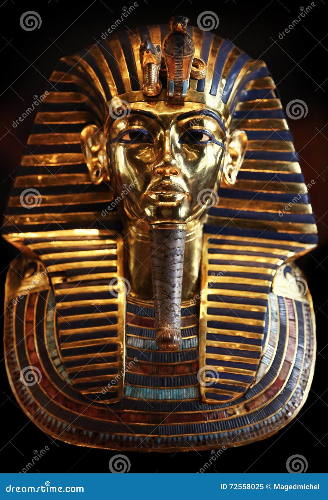 The Golden Mask of King Tut Ankh Amen. Stock Image - Image of gold, culture: 72558025