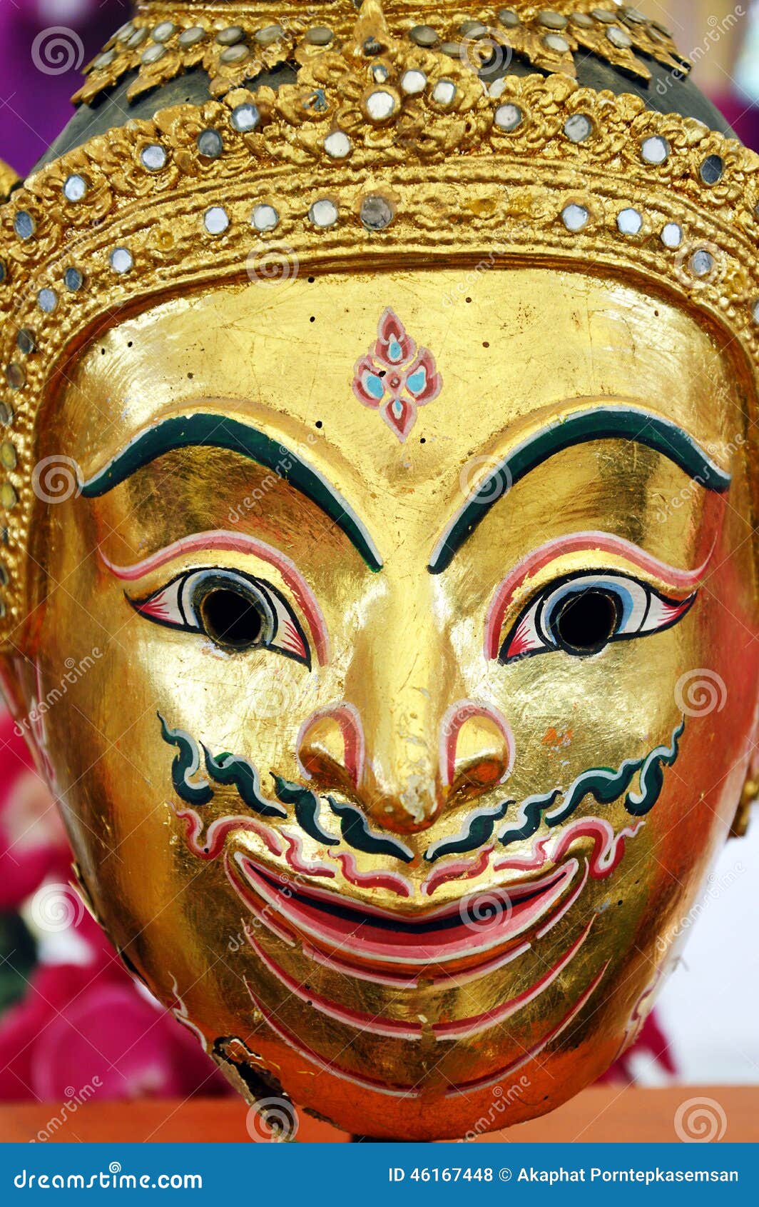 Golden Mask of Thai Literature Stock Photo Image of golden, ramayana